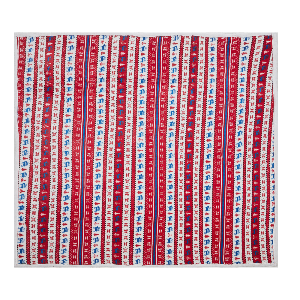 Image of Coperta Plaid in Flanella Rossa e Blu 200 x 220 cm Invernale Stile Maglione Natalizio