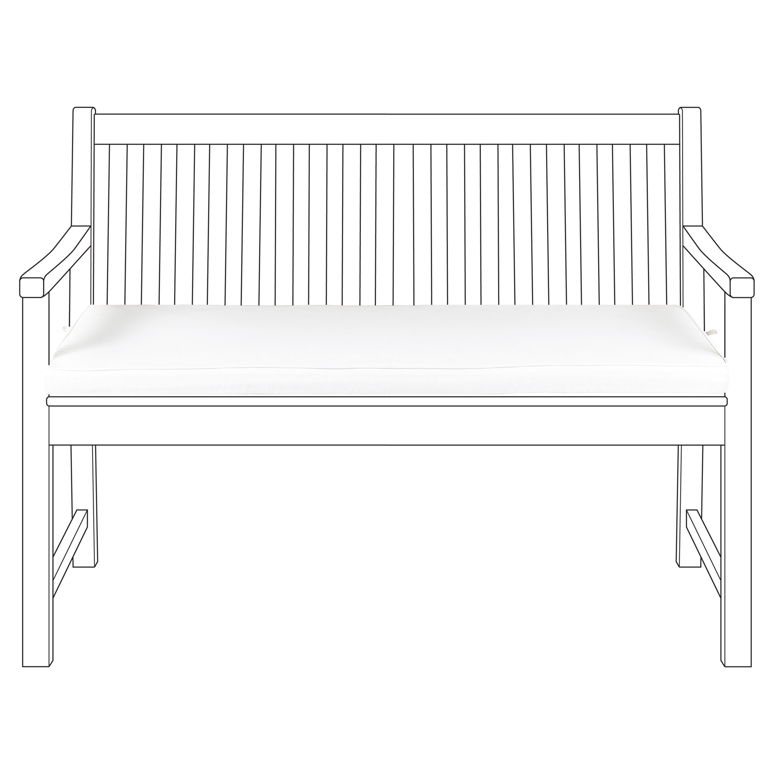 Kussen voor tuinbank wit 112 x 54 cm VIVARA