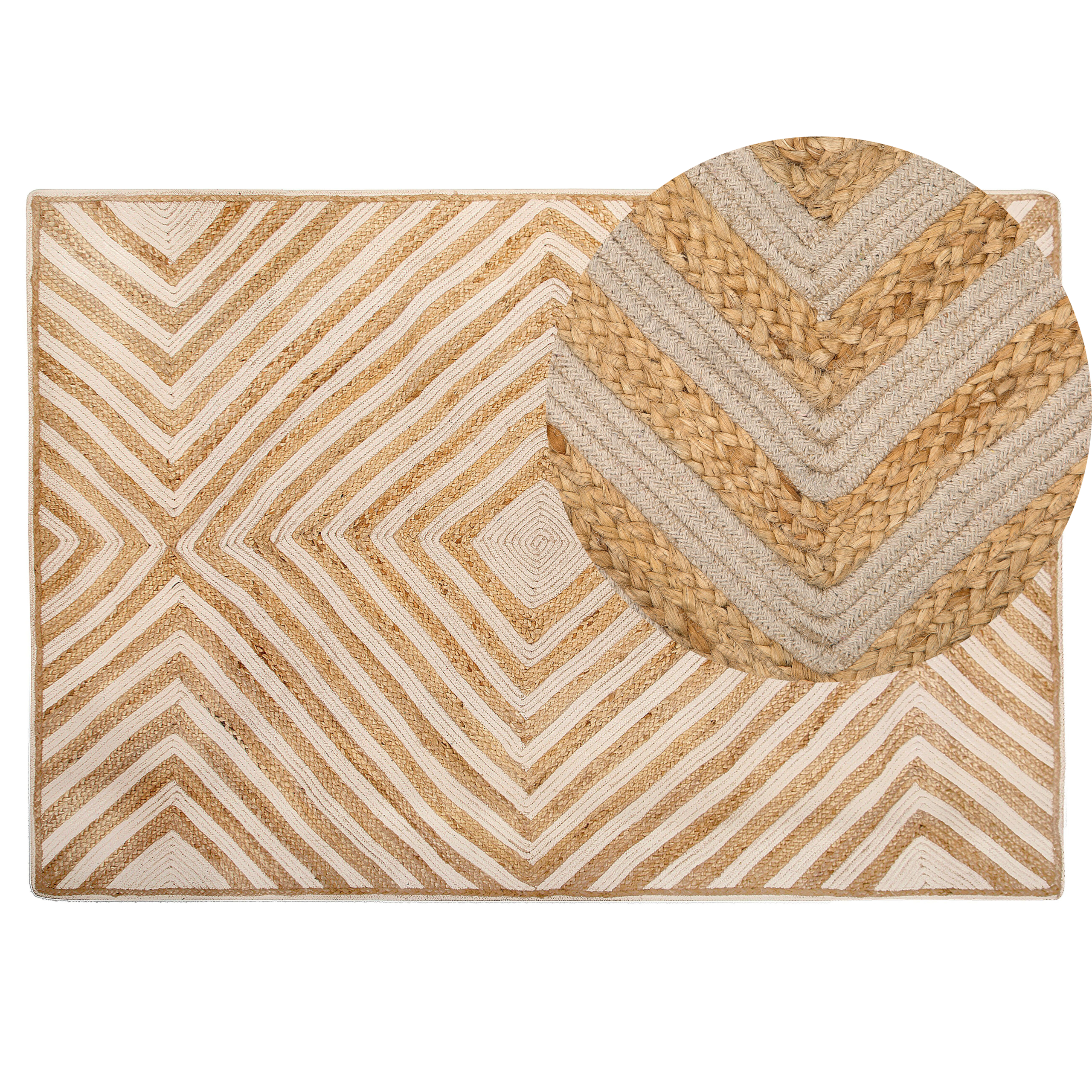 Vloerkleed jute beige 140 x 200 cm PIRLI