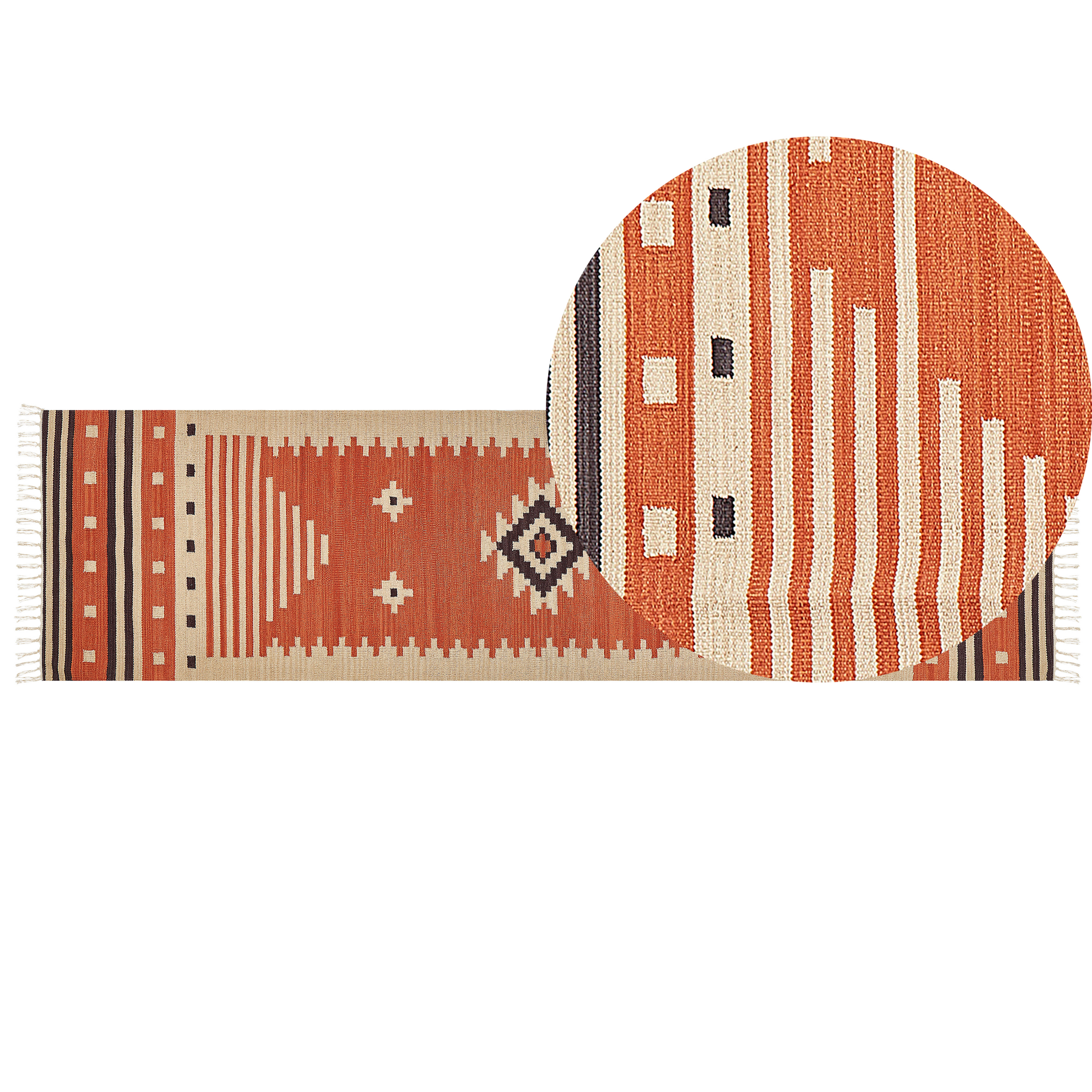 Vloerkleed kelim oranje 80 x 300 cm GAVAR