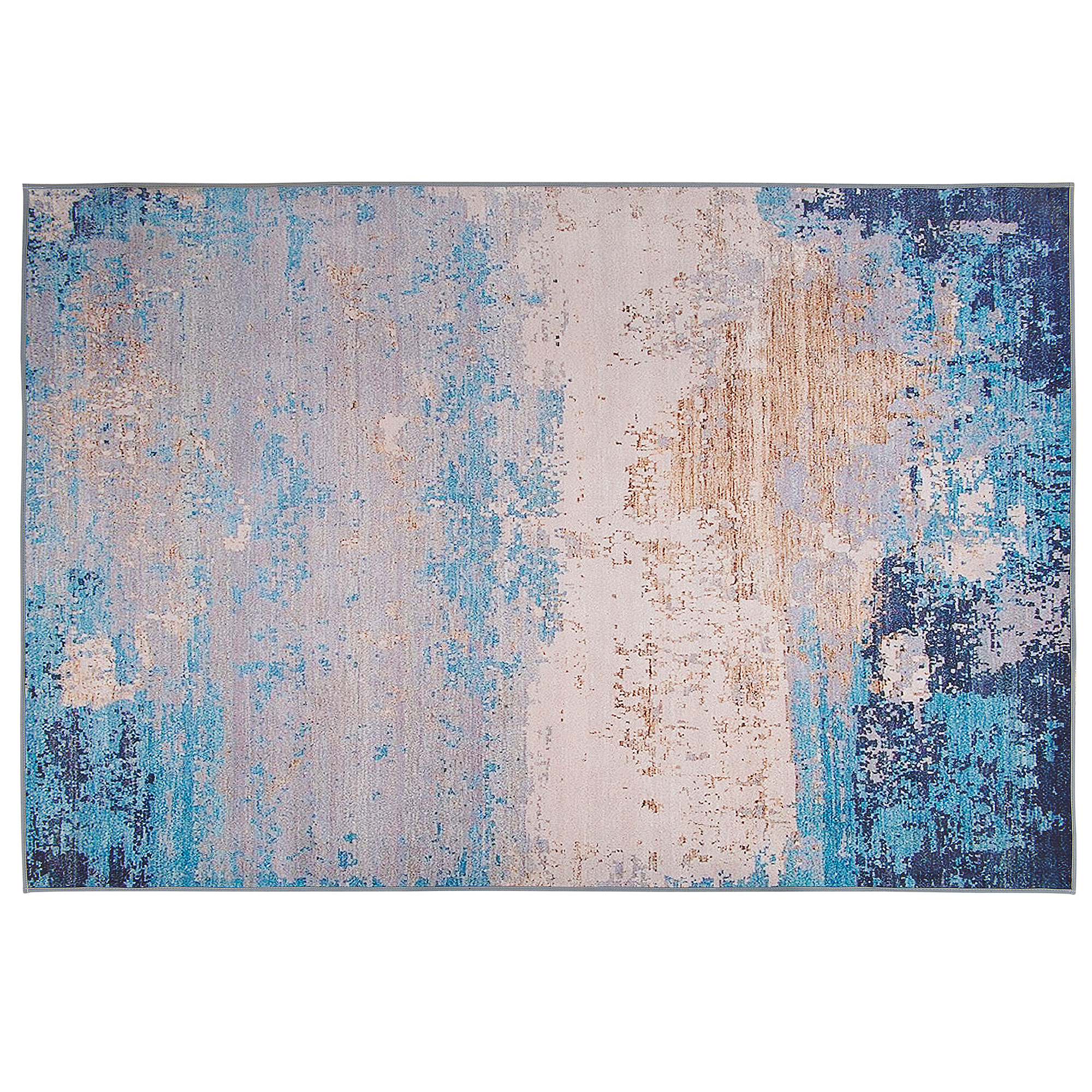 Vloerkleed polyester blauw 140 x 200 cm INEGOL
