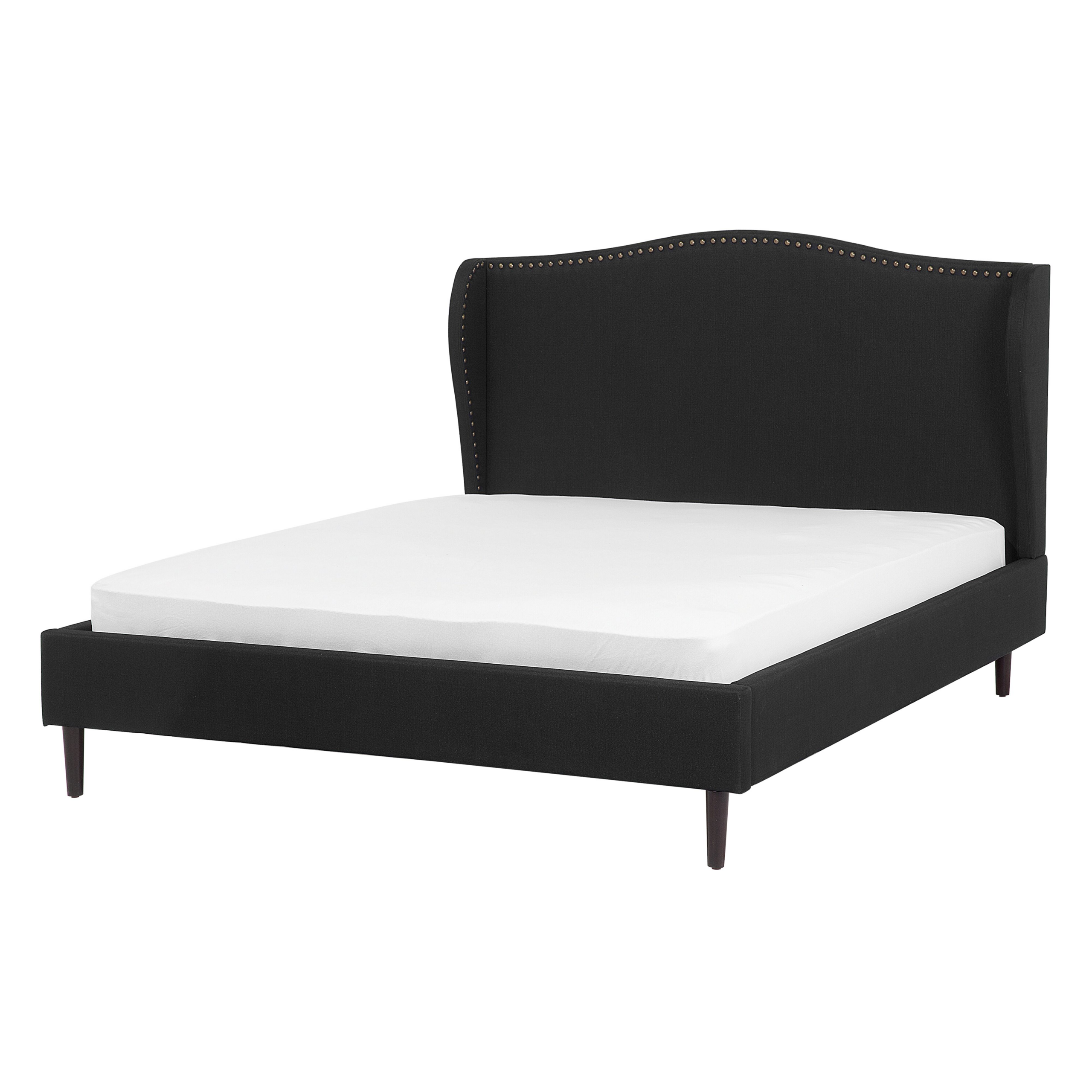 Bed stof zwart 140 x 200 cm COLMAR