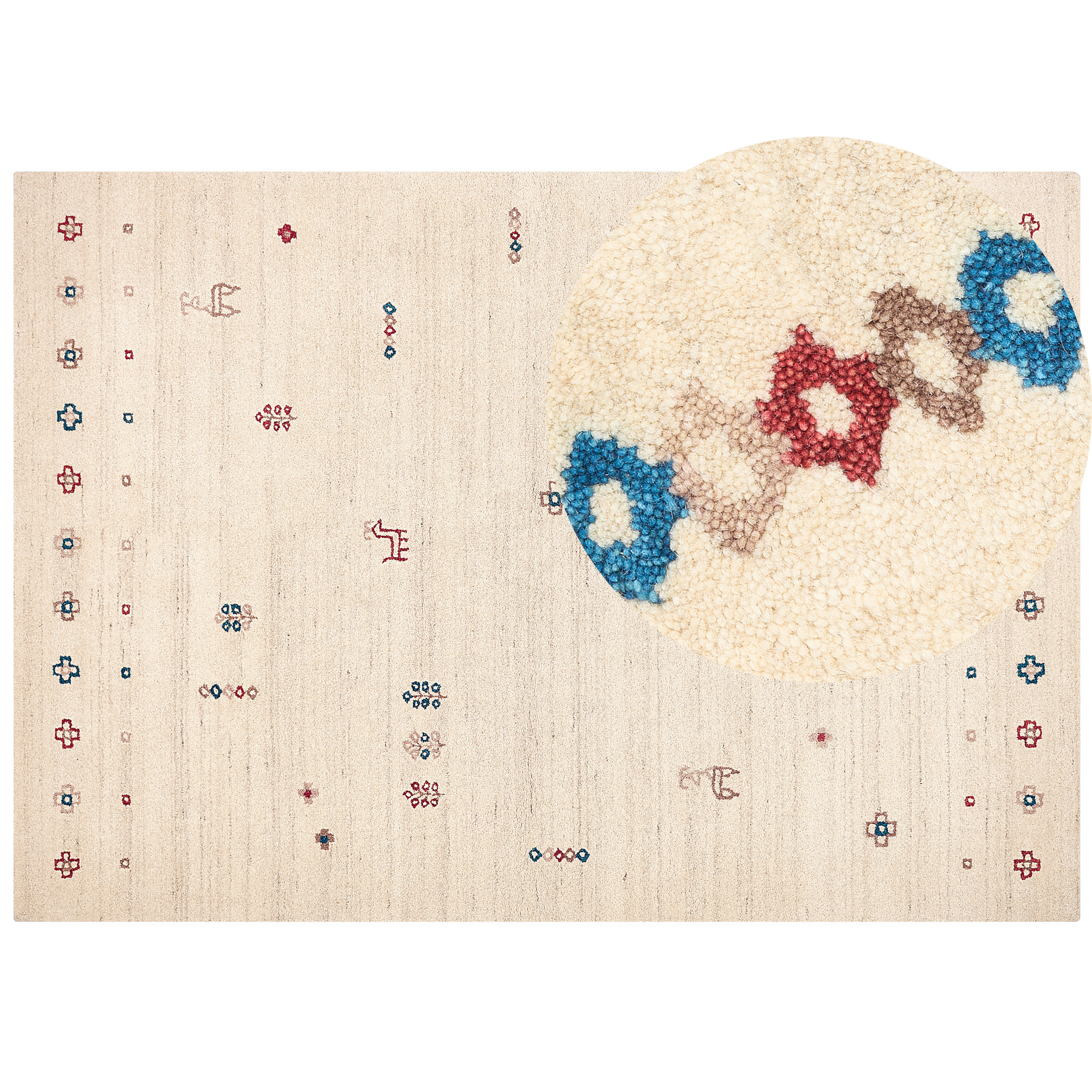 Vloerkleed gabbeh beige 200 x 300 cm SULUCA