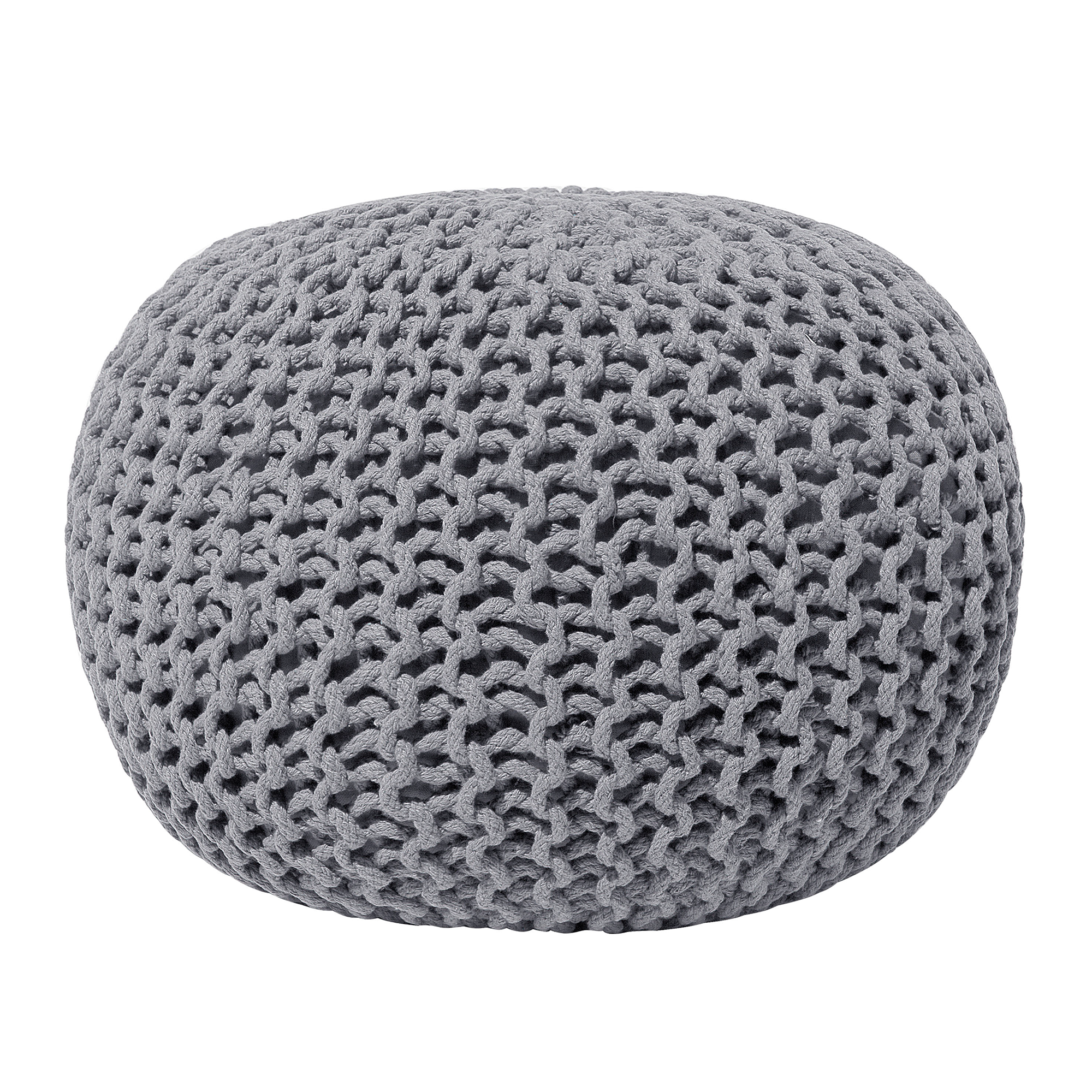 Poef katoen grijs 50 x 35 cm CONRAD