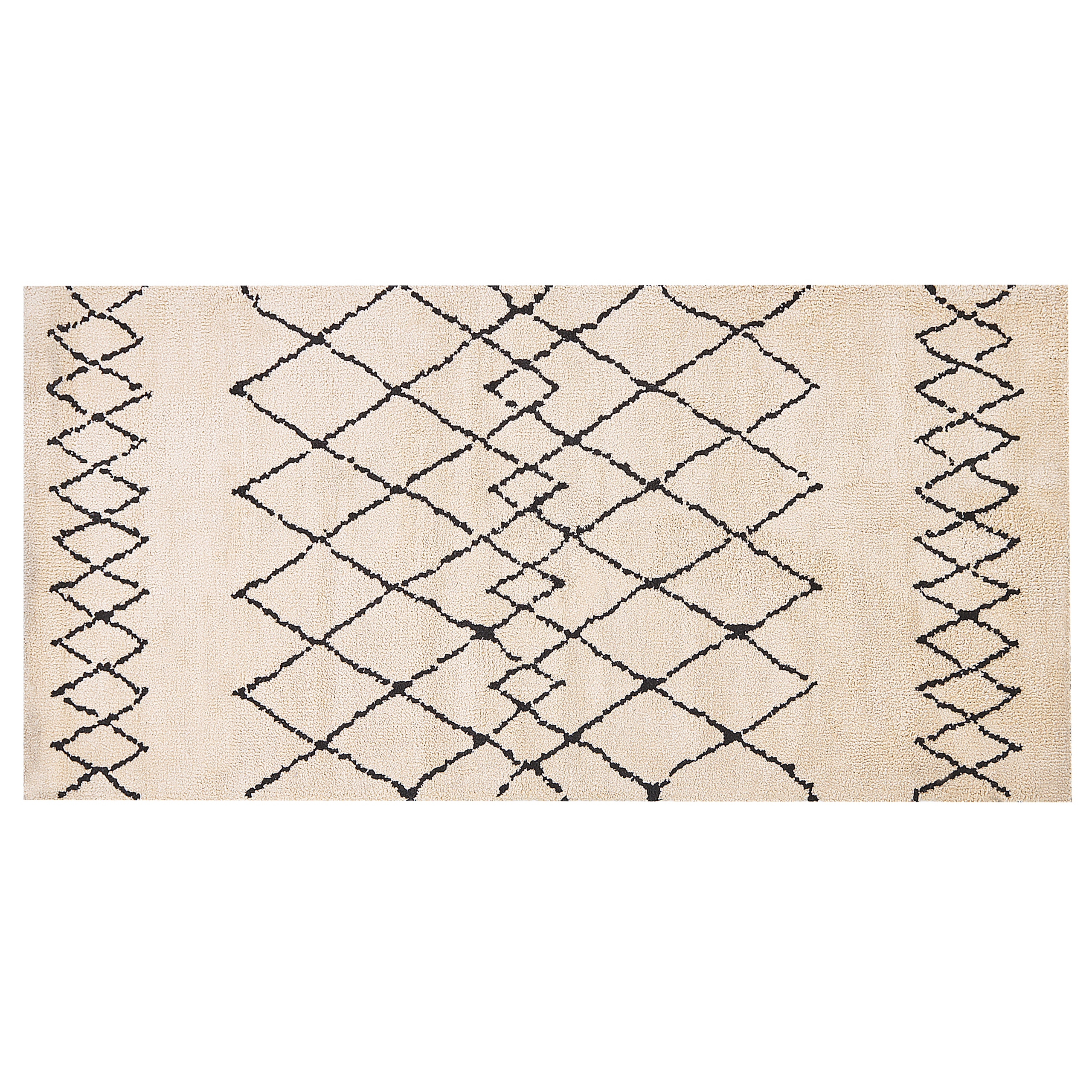 Vloerkleed polyester beige/zwart 80 x 150 cm HAVSA