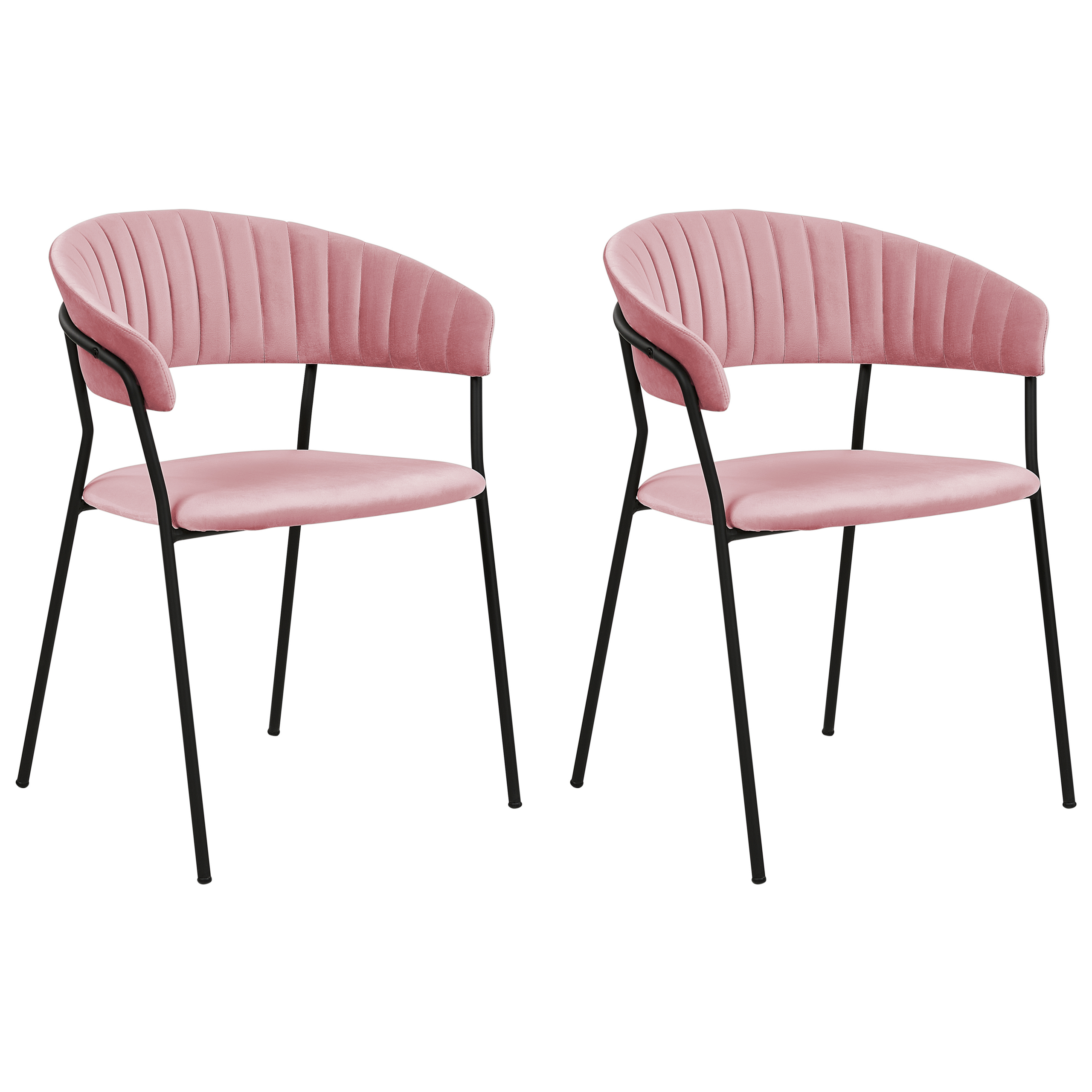 Eetkamerstoel Set van 2 Fluweel Roze MARIPOSA