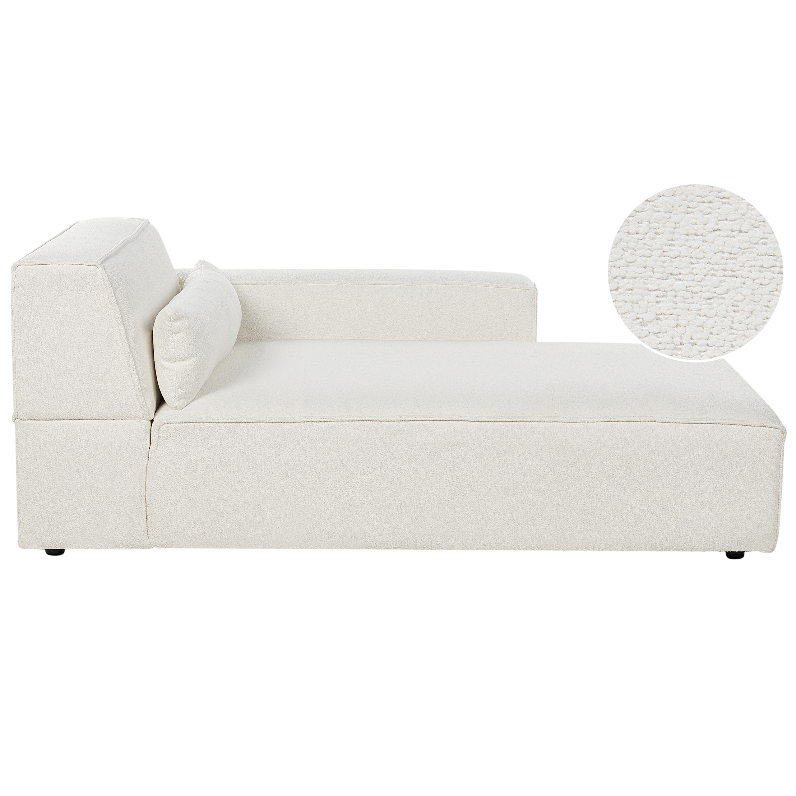 Chaise longue bouclé wit linkszijdig HELLNAR