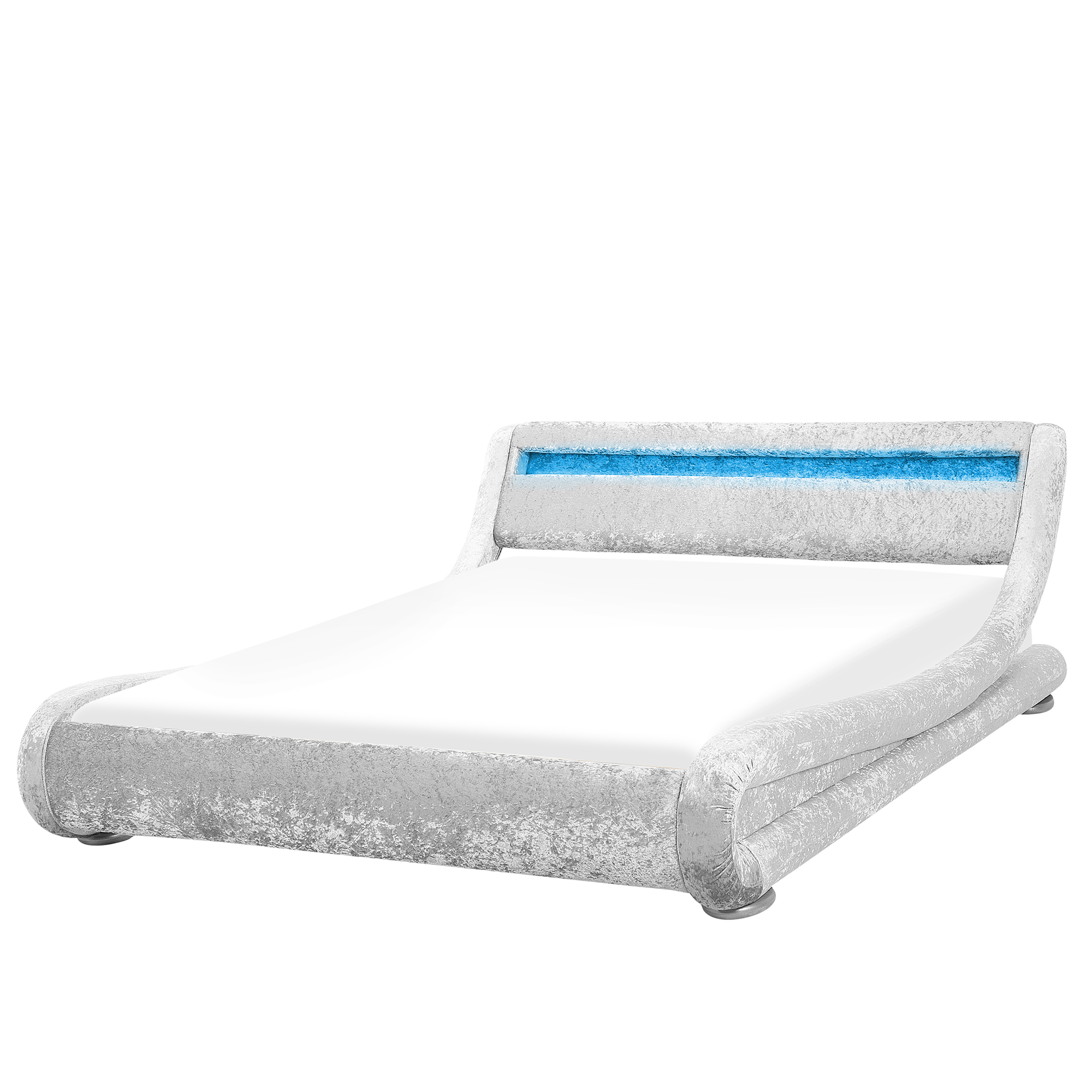 Waterbed met LED fluweel zilver 160 x 200 cm AVIGNON