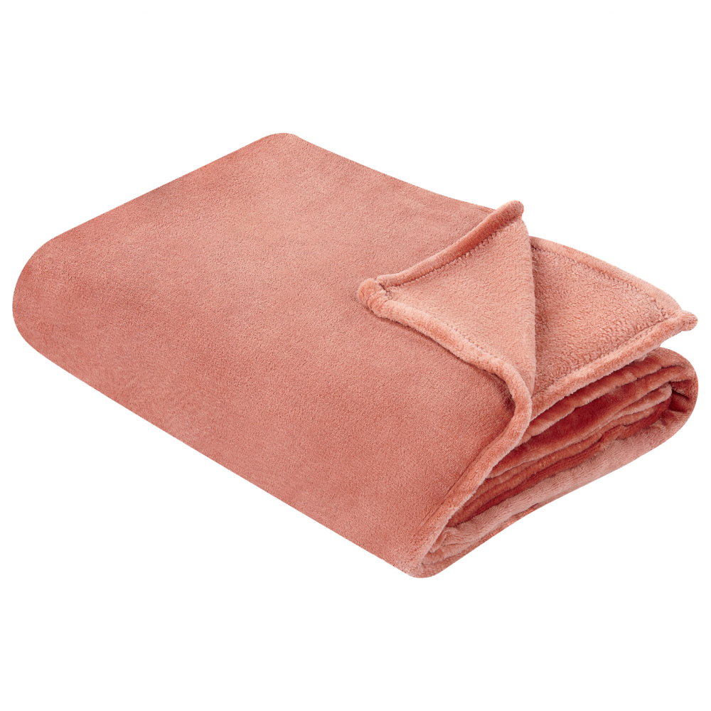 Image of Coperta plaid in poliestere rosso 150 x 200 cm morbido durevole letto divano soggiorno stile classico