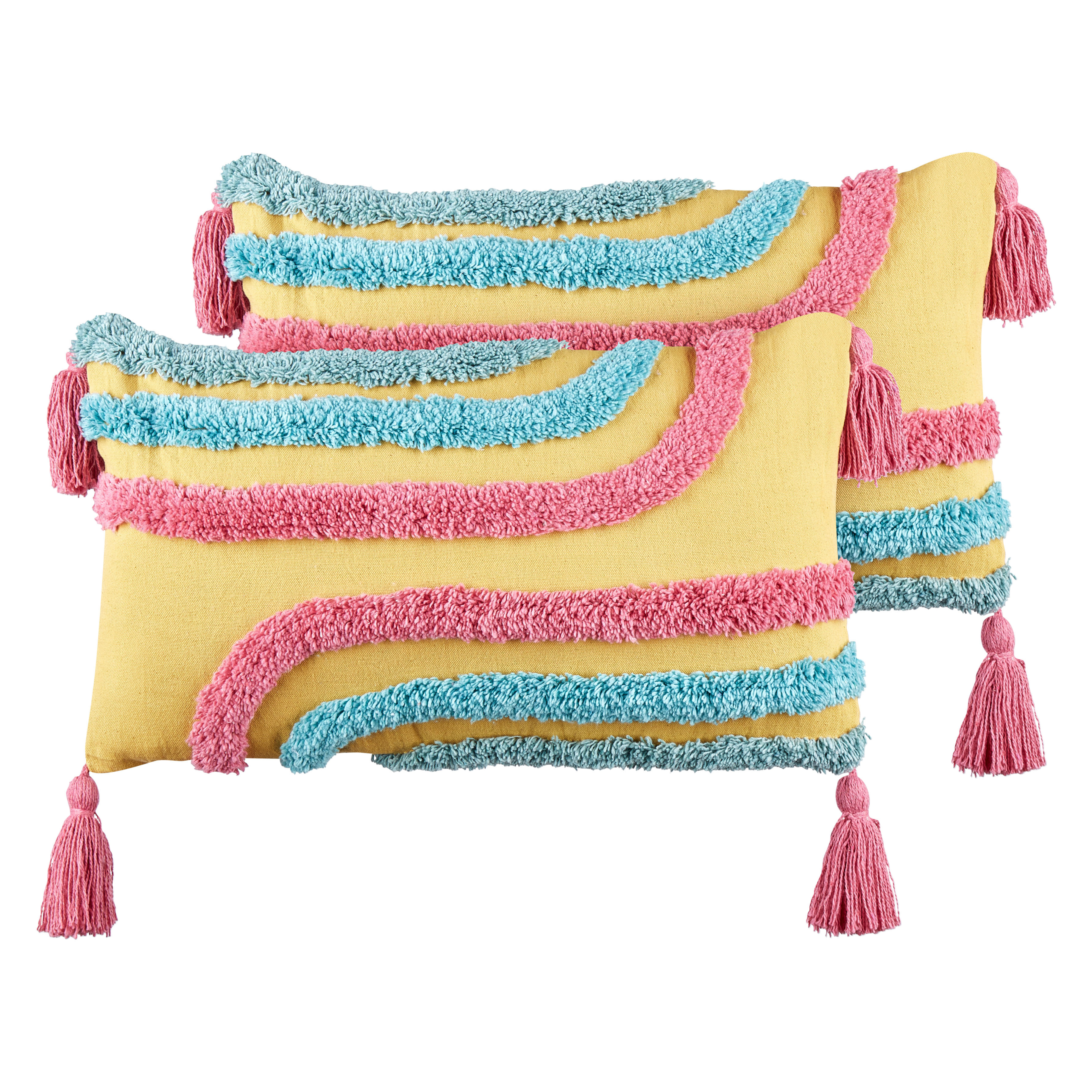 Set van 2 kussens Getuft Katoen Multicolor DOLICHOS 30 x 50 cm