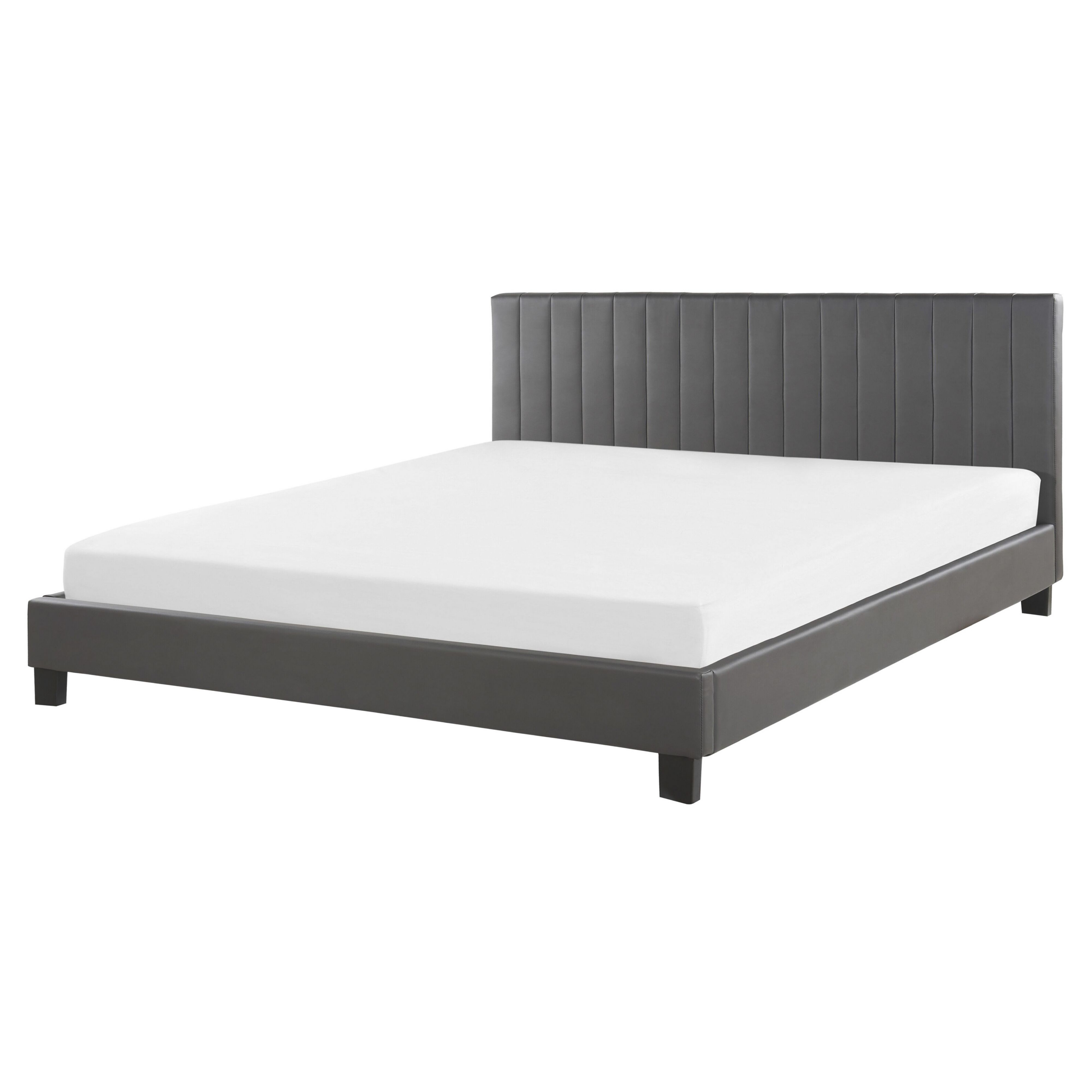 Bed kunstleer grijs 160 x 200 cm POITIERS