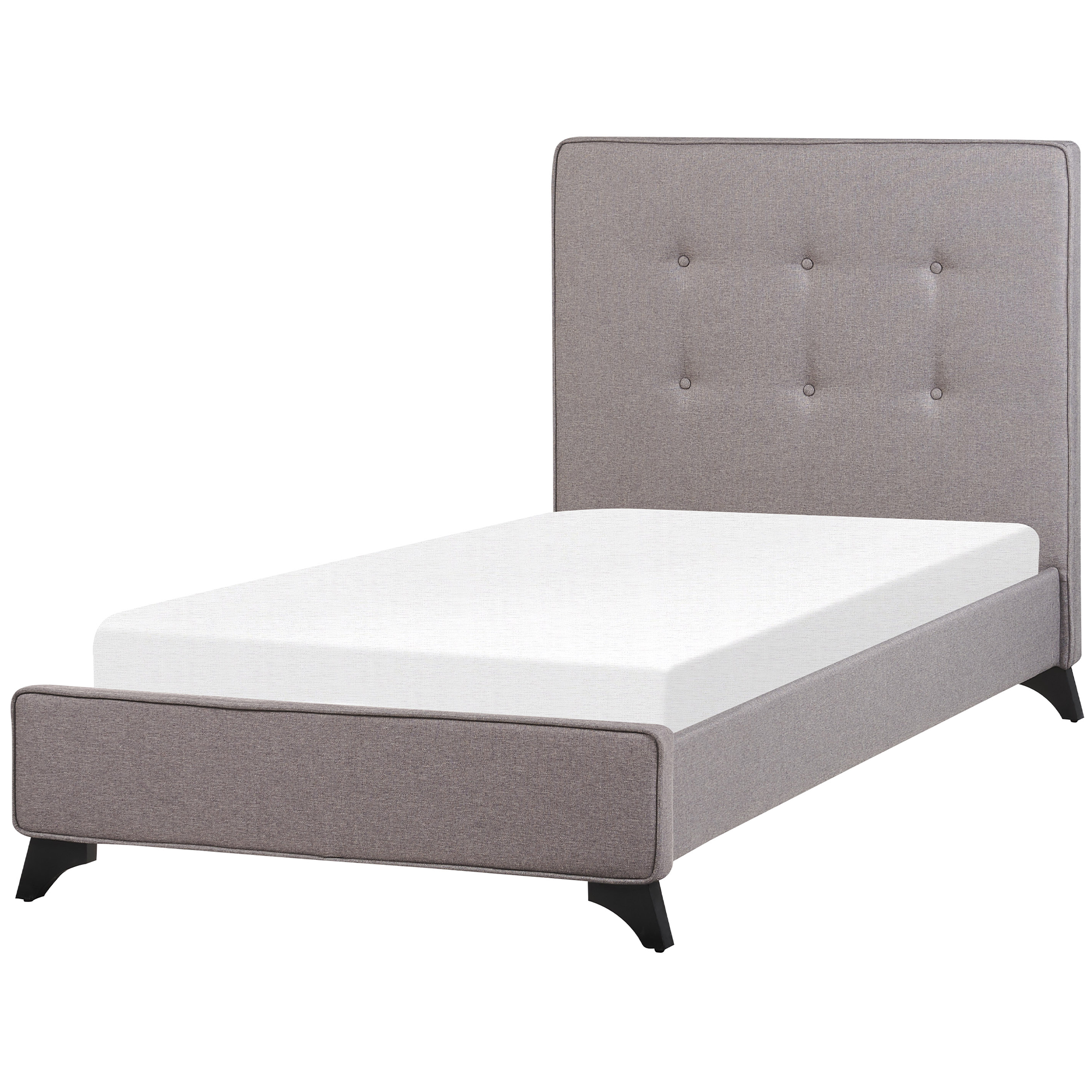 Bed stof grijs 90 x 200 cm AMBASSADOR