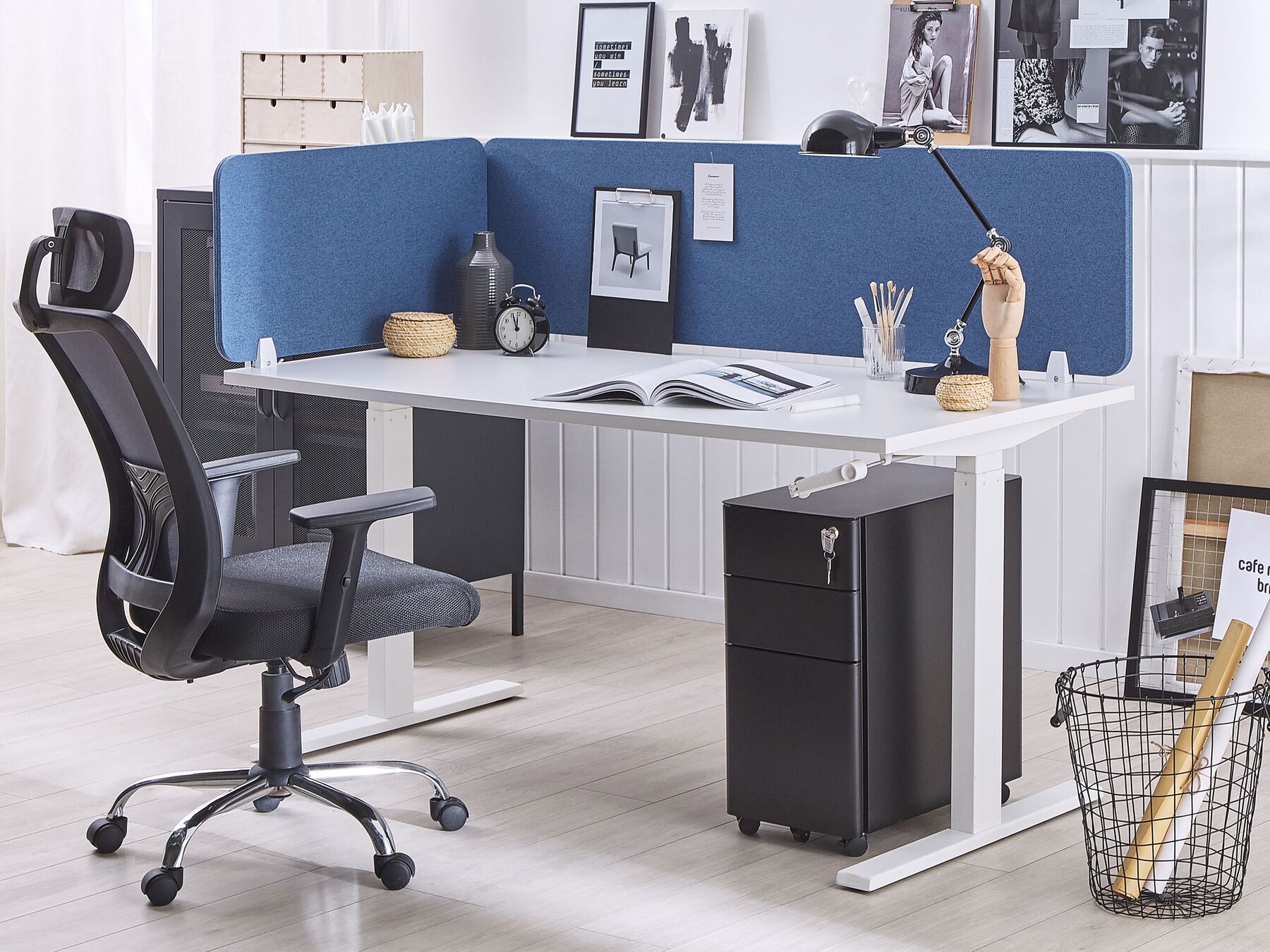 Desk Screen PET Acoustic Board Fabric Upholstered 130 X 40
