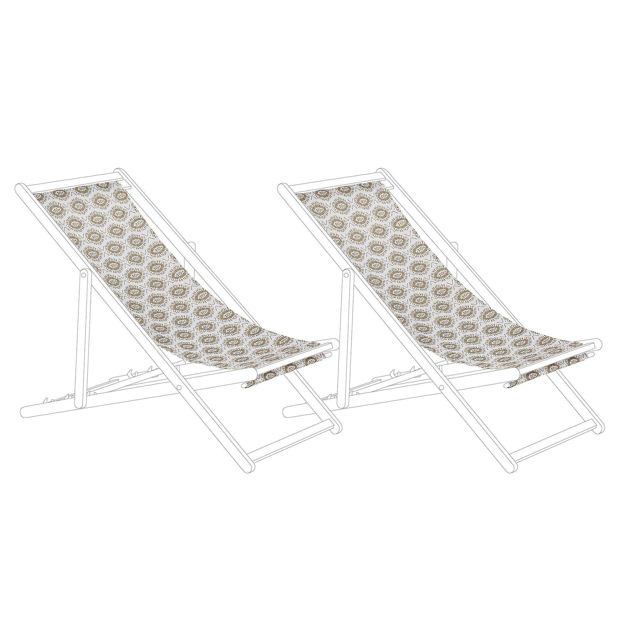 Doeken voor ligstoelen set van 2 beige ANZIO/AVELLINO