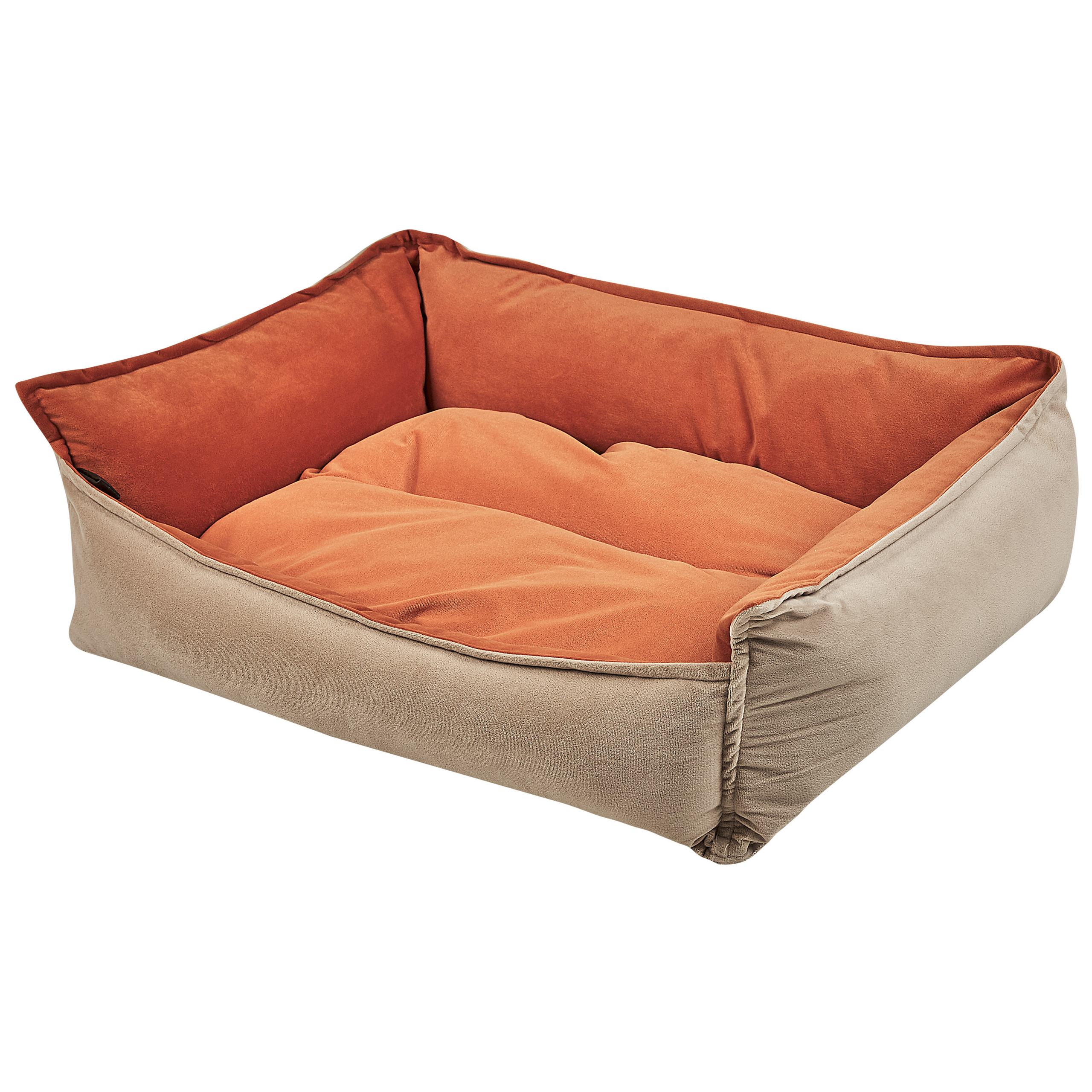 Dierenmand omkeerbaar fluweel oranje/beige 70 x 60 cm IZMIR