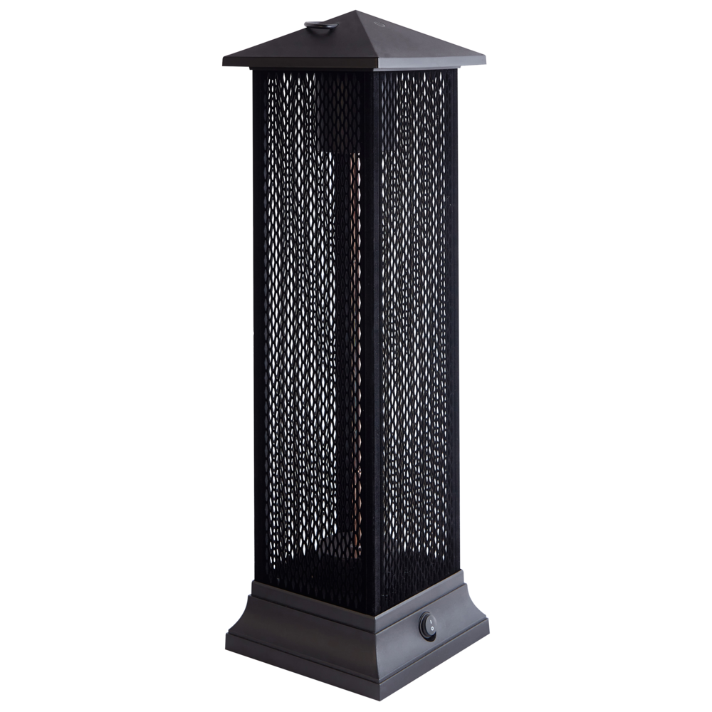Riscaldatore alogeno elettrico per patio Acciaio Nero Accessori per esterni Patio Giardino
