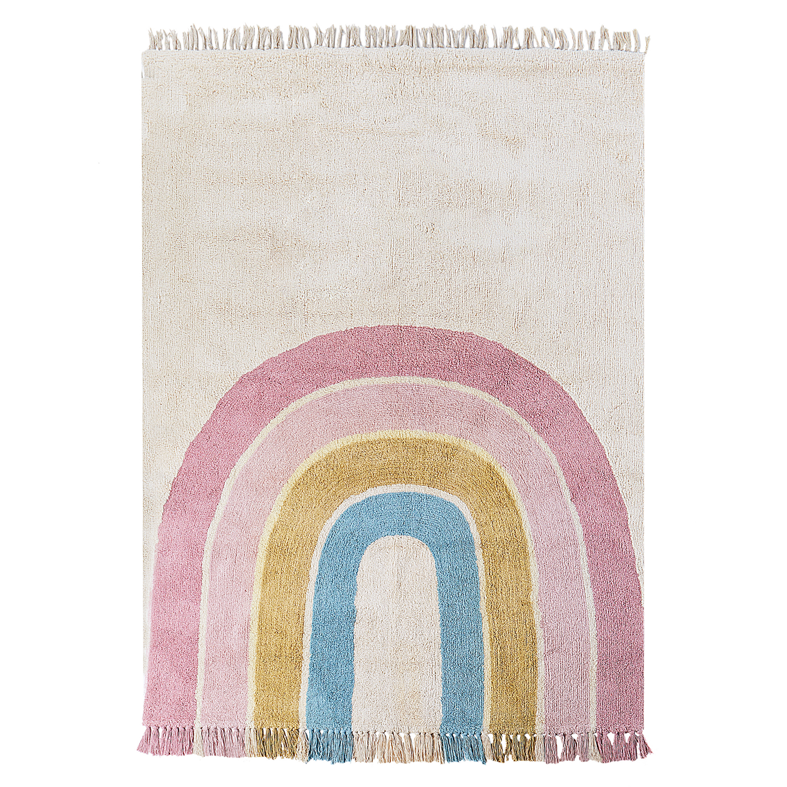 Vloerkleed katoen beige/meerkleurig 140 x 200 cm TATARLI