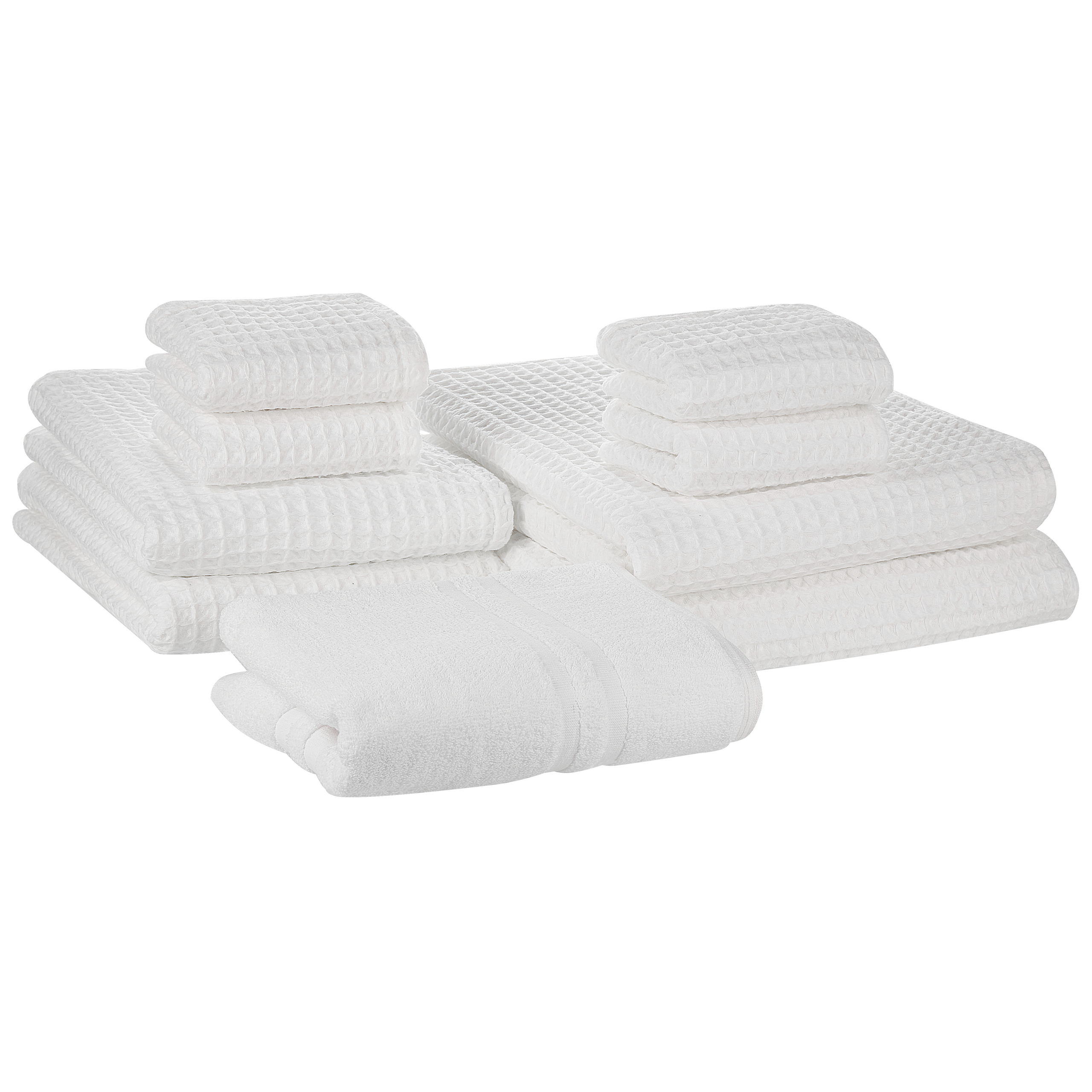 Handdoek set van 9 katoen wit AREORA