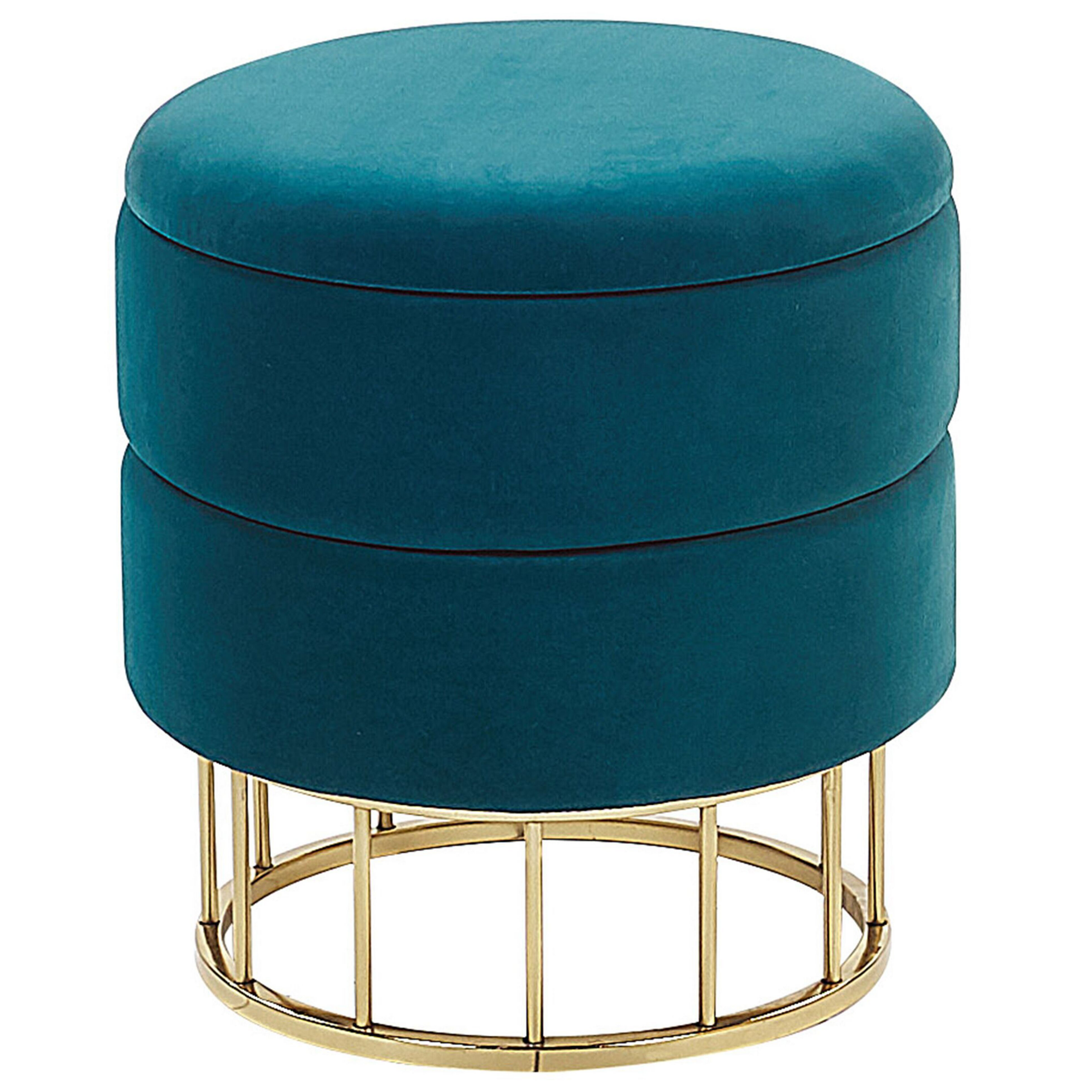 Poef fluweel groenblauw ELGIN
