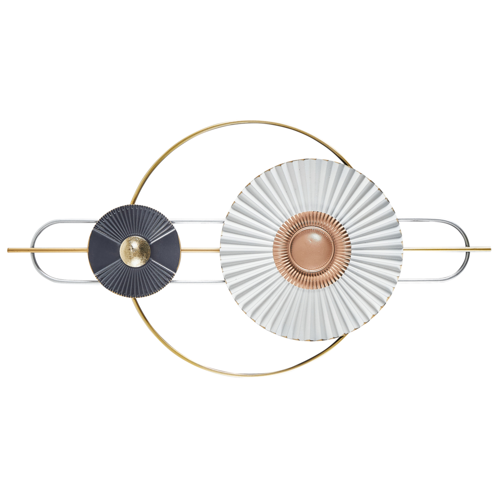 Decorazione murale in metallo multicolore appesa a parete irregolare d'accento in stile moderno metallico
