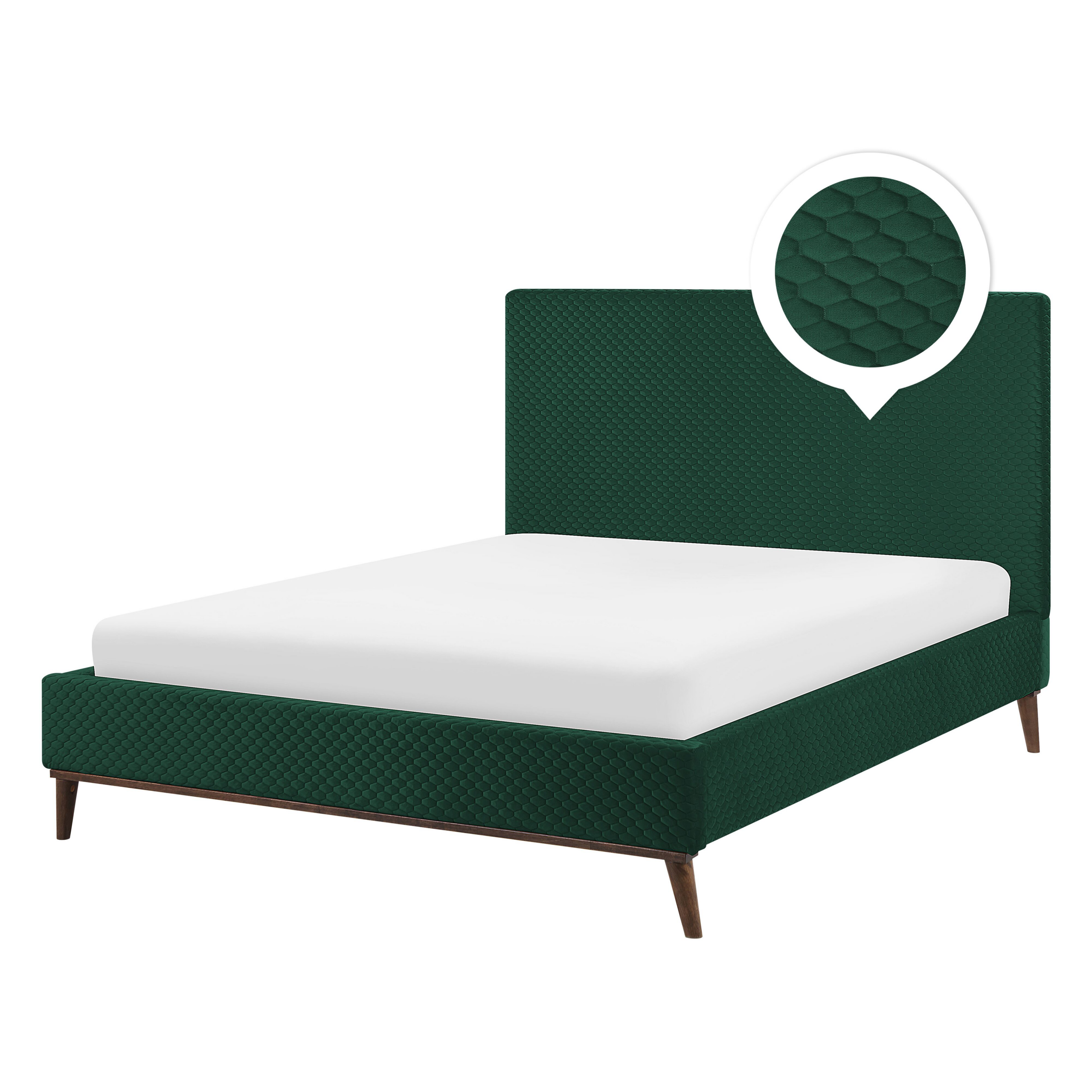 Bed fluweel donkergroen 140 x 200 cm BAYONNE