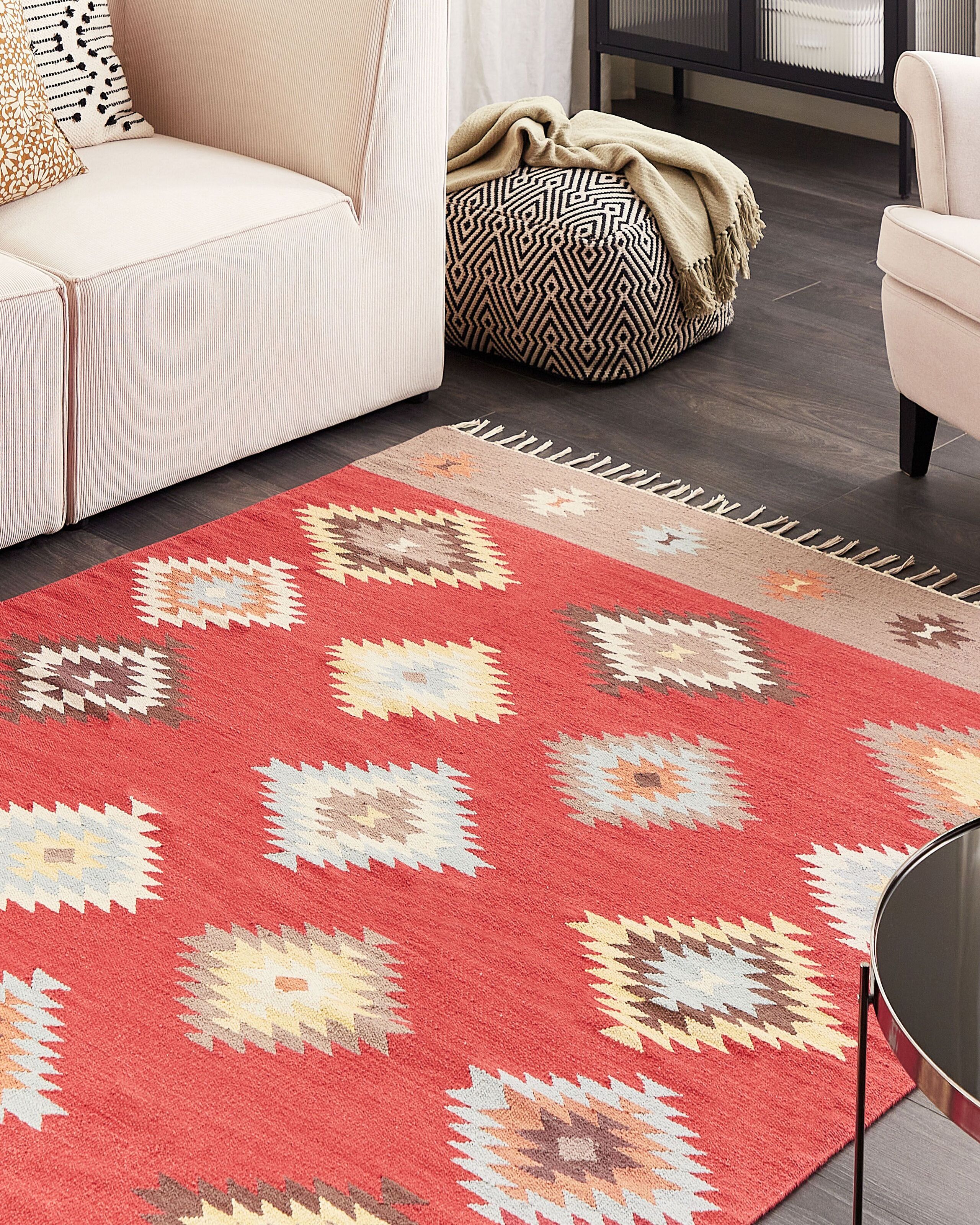 Beliani - Tapete Kilim em algodão multicolor 160 x 230 cm LORUT