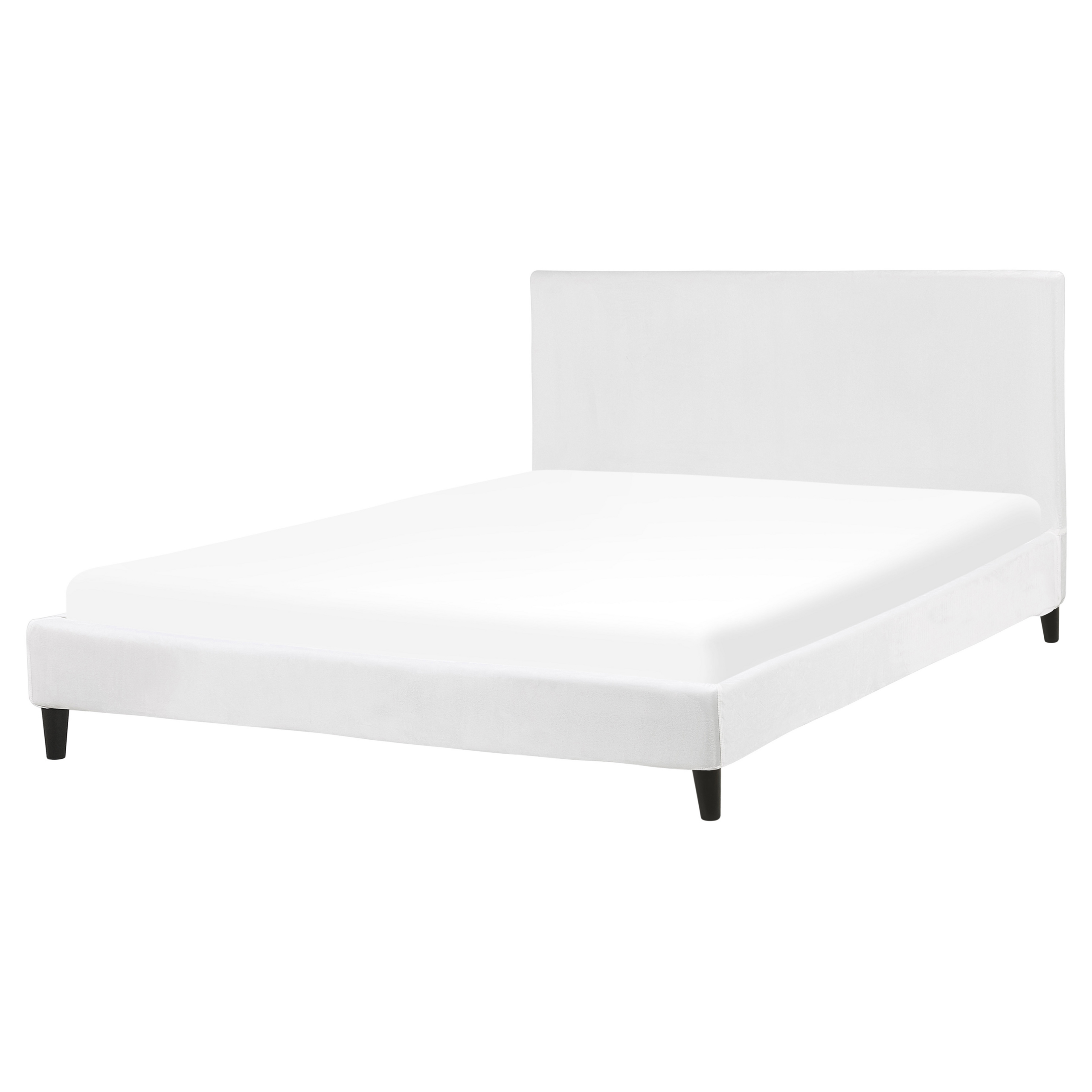 Bed fluweel wit 160 x 200 cm FITOU