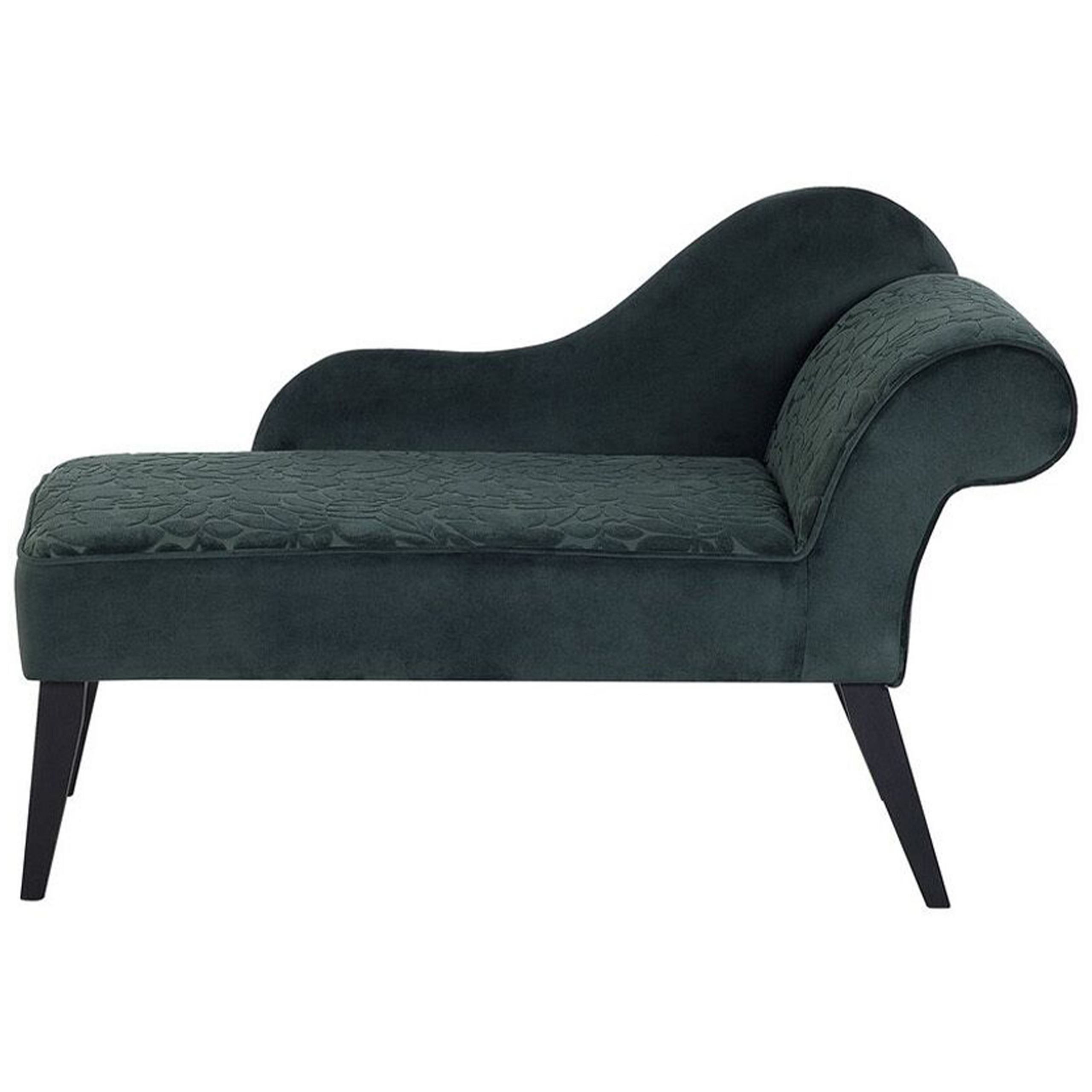 Chaise longue fluweel groen rechtszijdig BIARRITZ