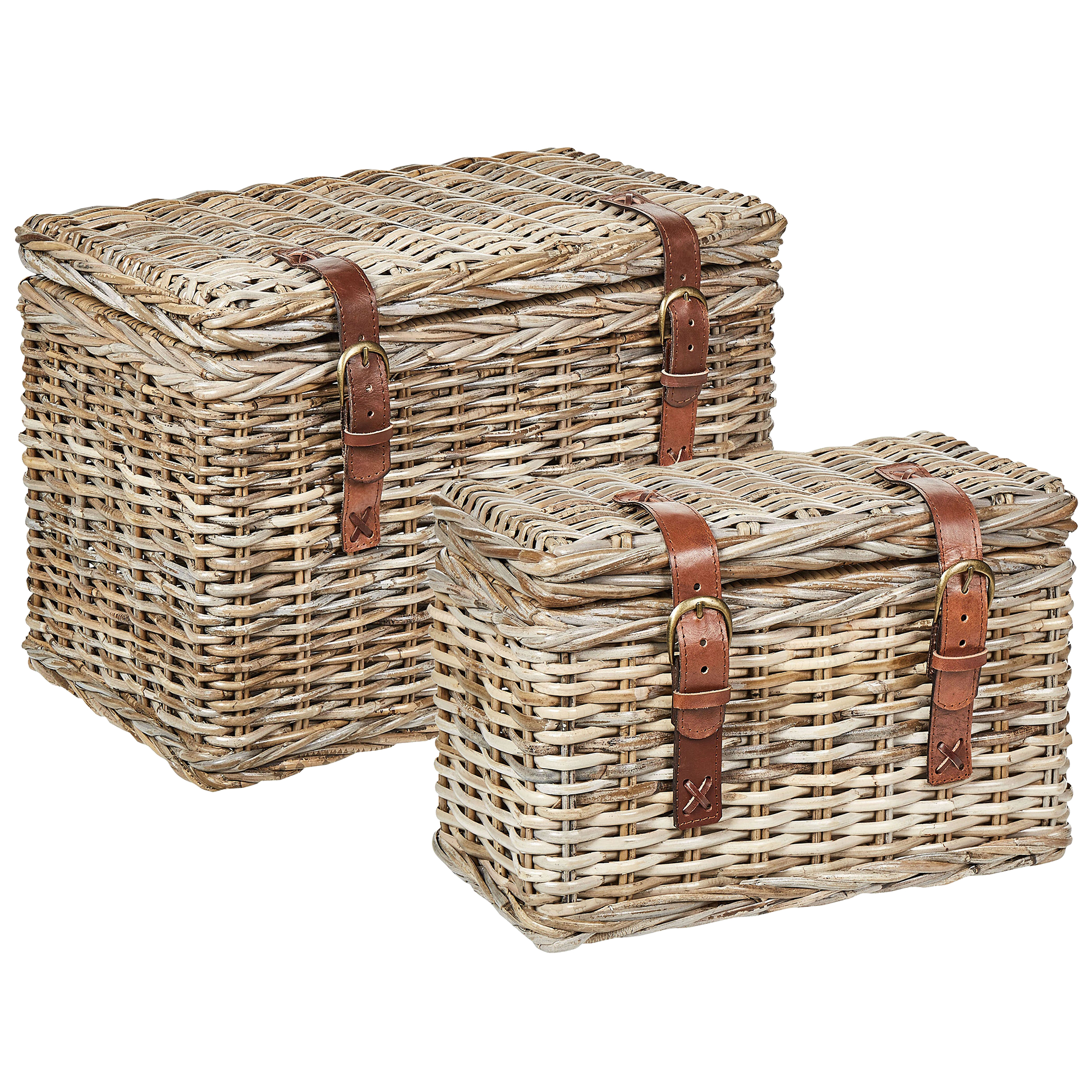 Doos set van 2 rotan natuurlijk IRBID