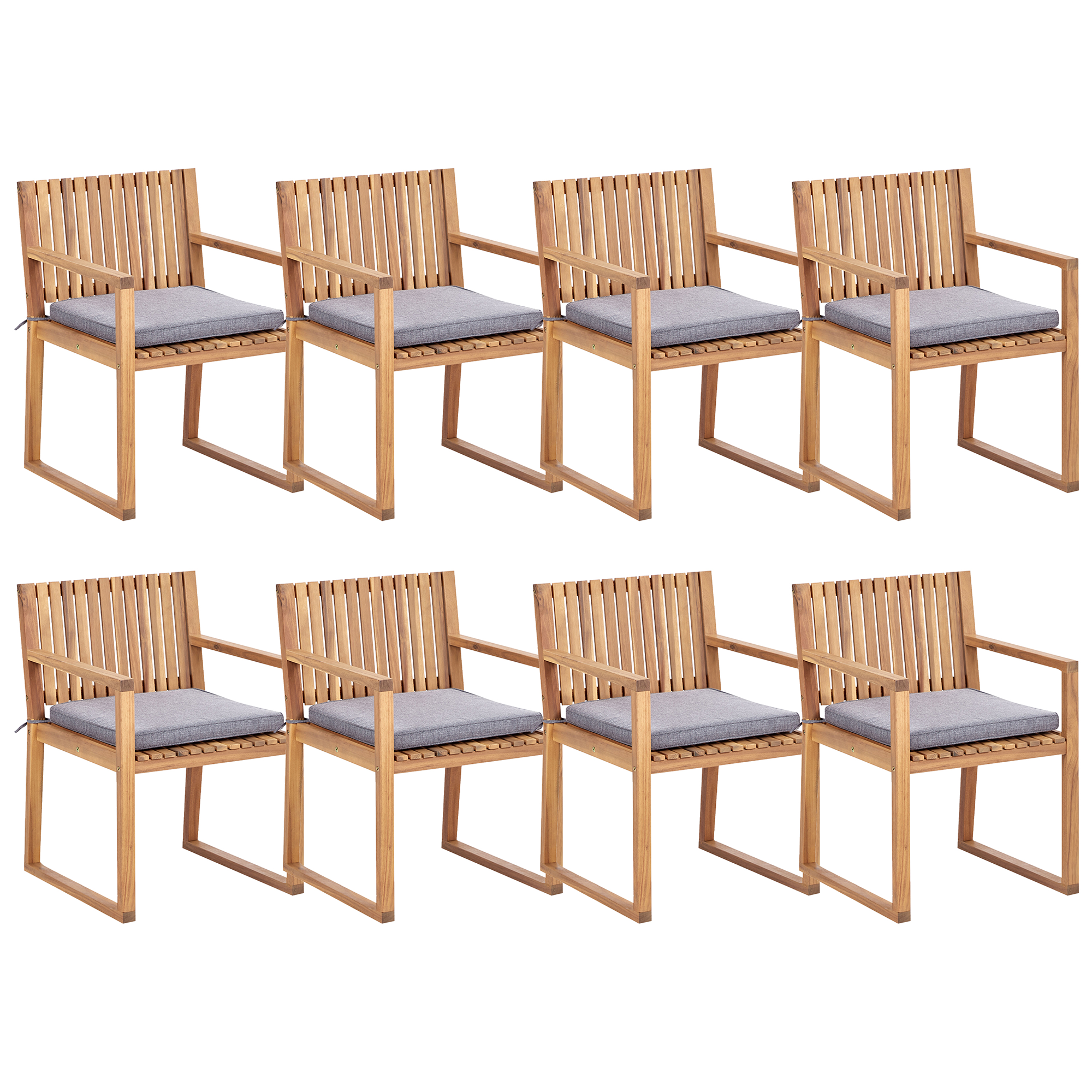 Set van 8 stoelen met zitkussen Grijs SASSARI II