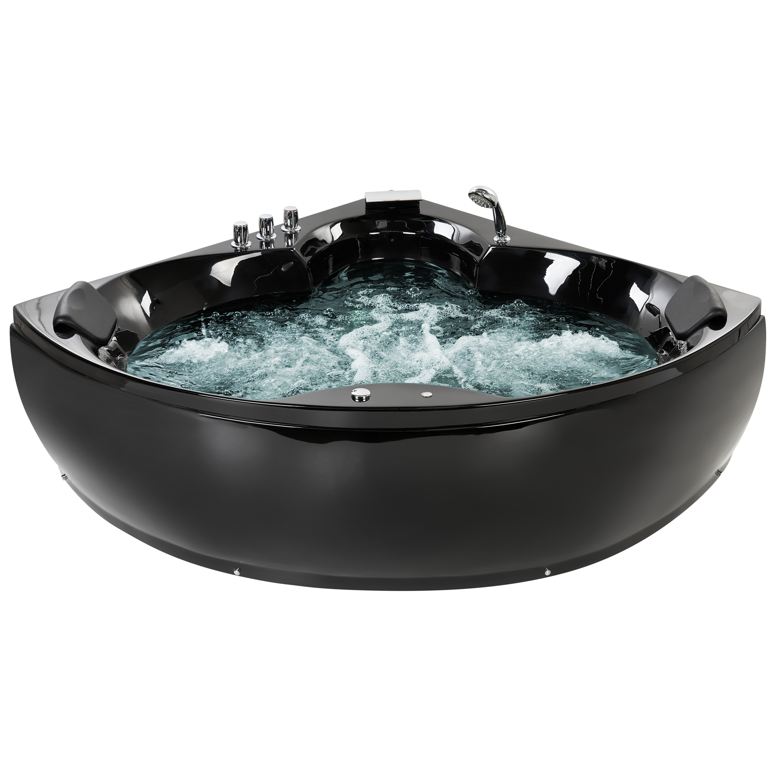 Hoekbad whirlpool LED zwart 205 x 150 cm SENADO