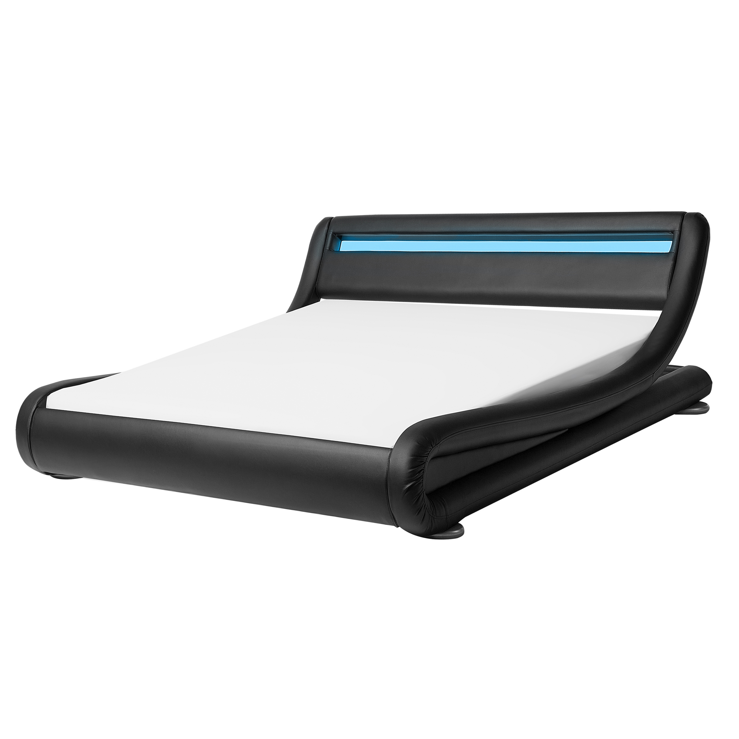Bed met LED kunstleer zwart 160 x 200 cm AVIGNON
