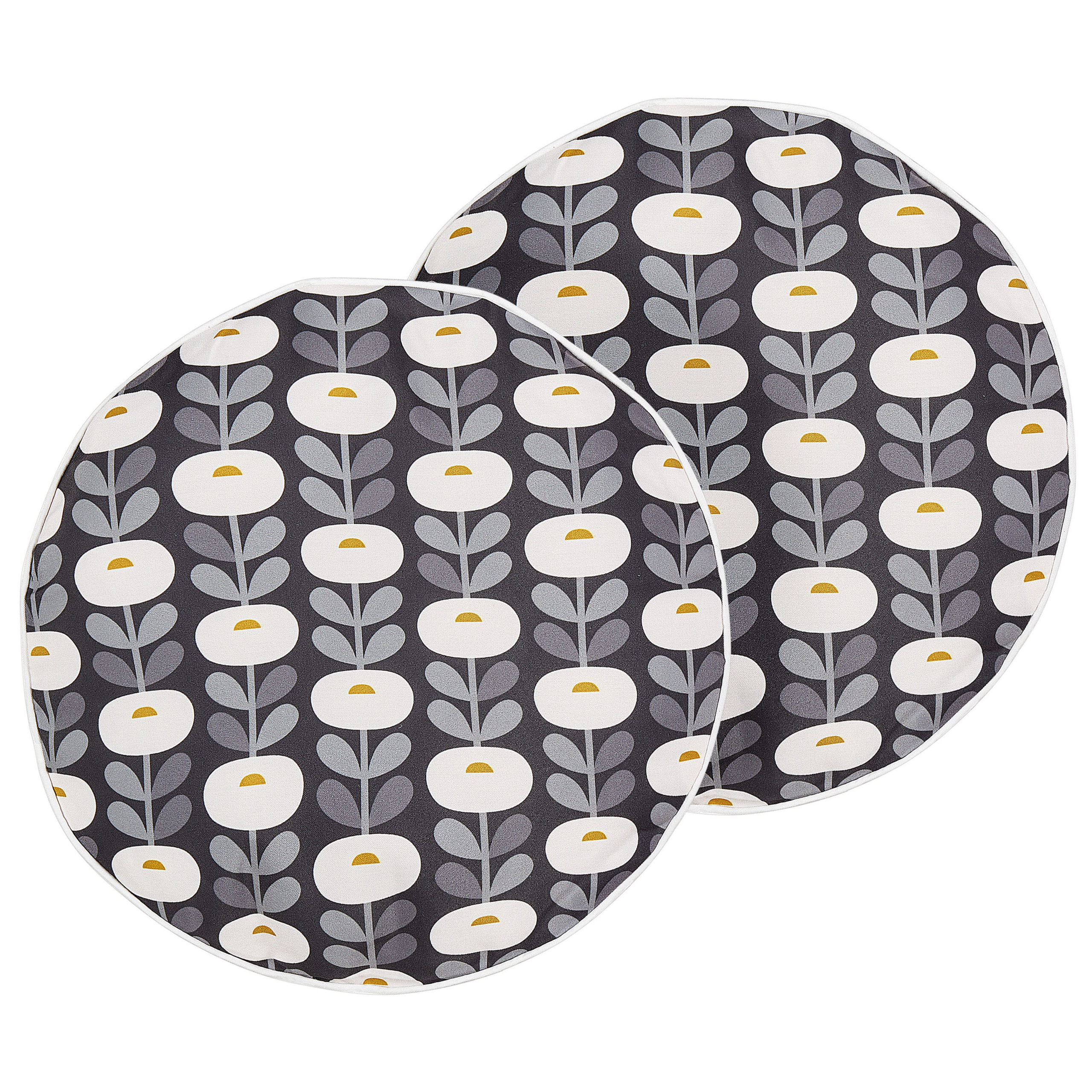 Tuinkussen set van 2 geometrisch grijs ⌀ 40 cm VALSORDA