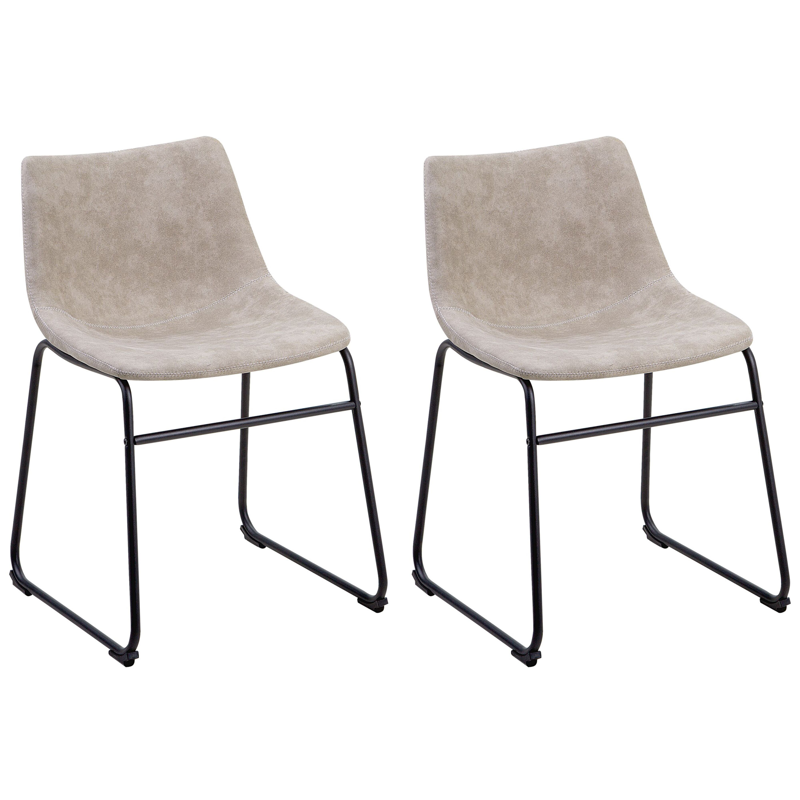 Eetkamerstoel Set van 2 Stof Beige BATAVIA