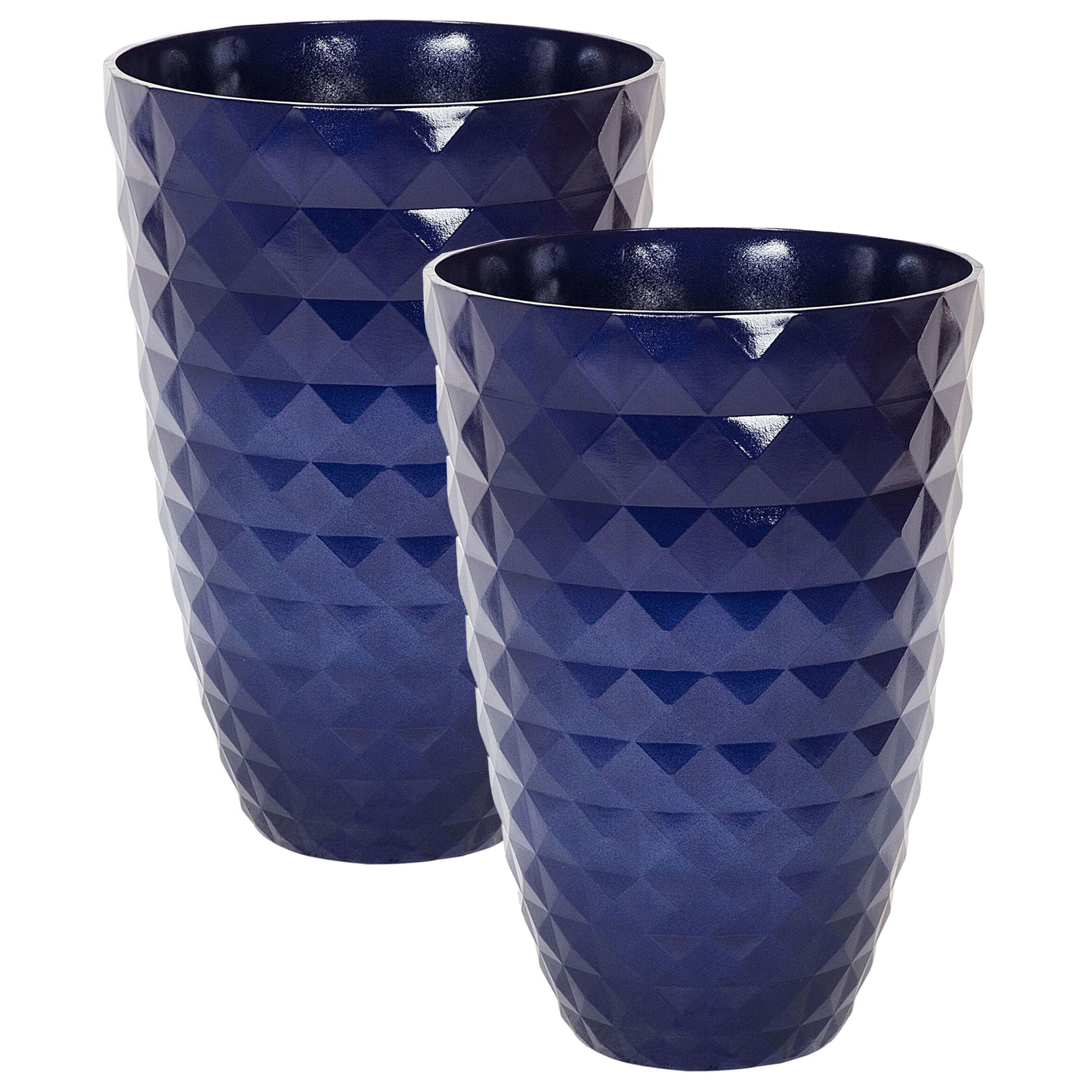 Bloempot set van 2 marineblauw ⌀ 42 cm FERIZA