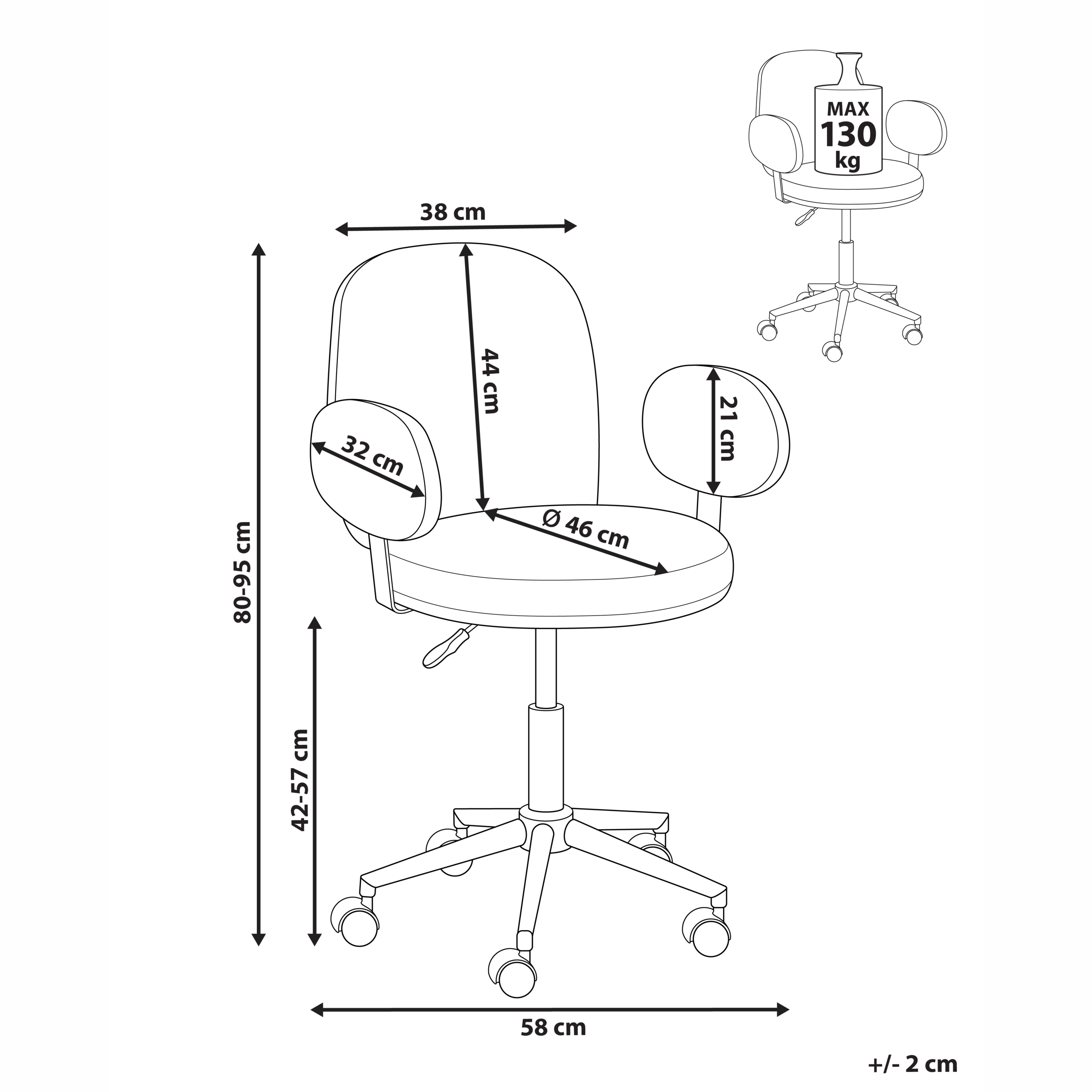 Scaun de birou MORAGA Catifea Roz pastel [3]