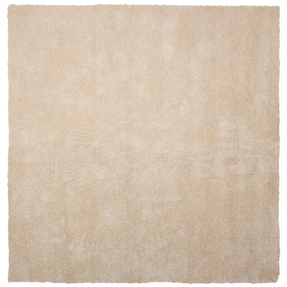 Tappeto Shaggy Beige 200 x 200 cm Moderno tappeto quadrato trapuntato a Pelo Lungo