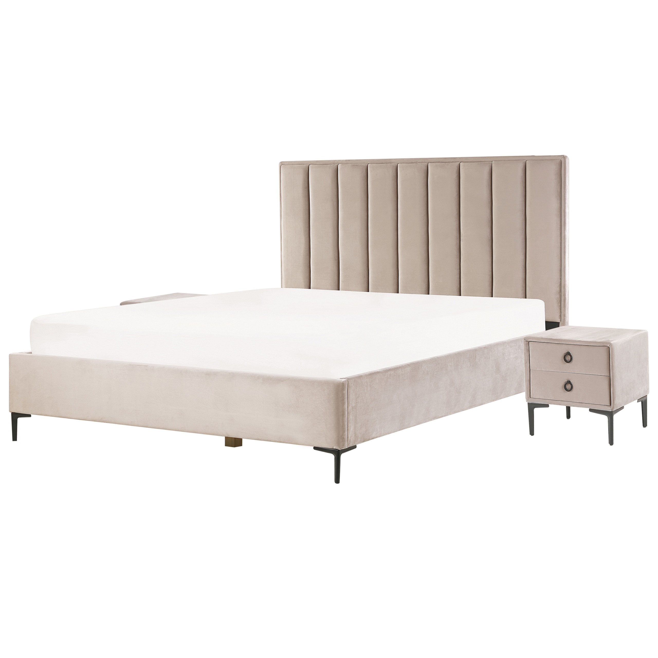 Slaapkamerset fluweel taupe 180 x 200 cm SEZANNE