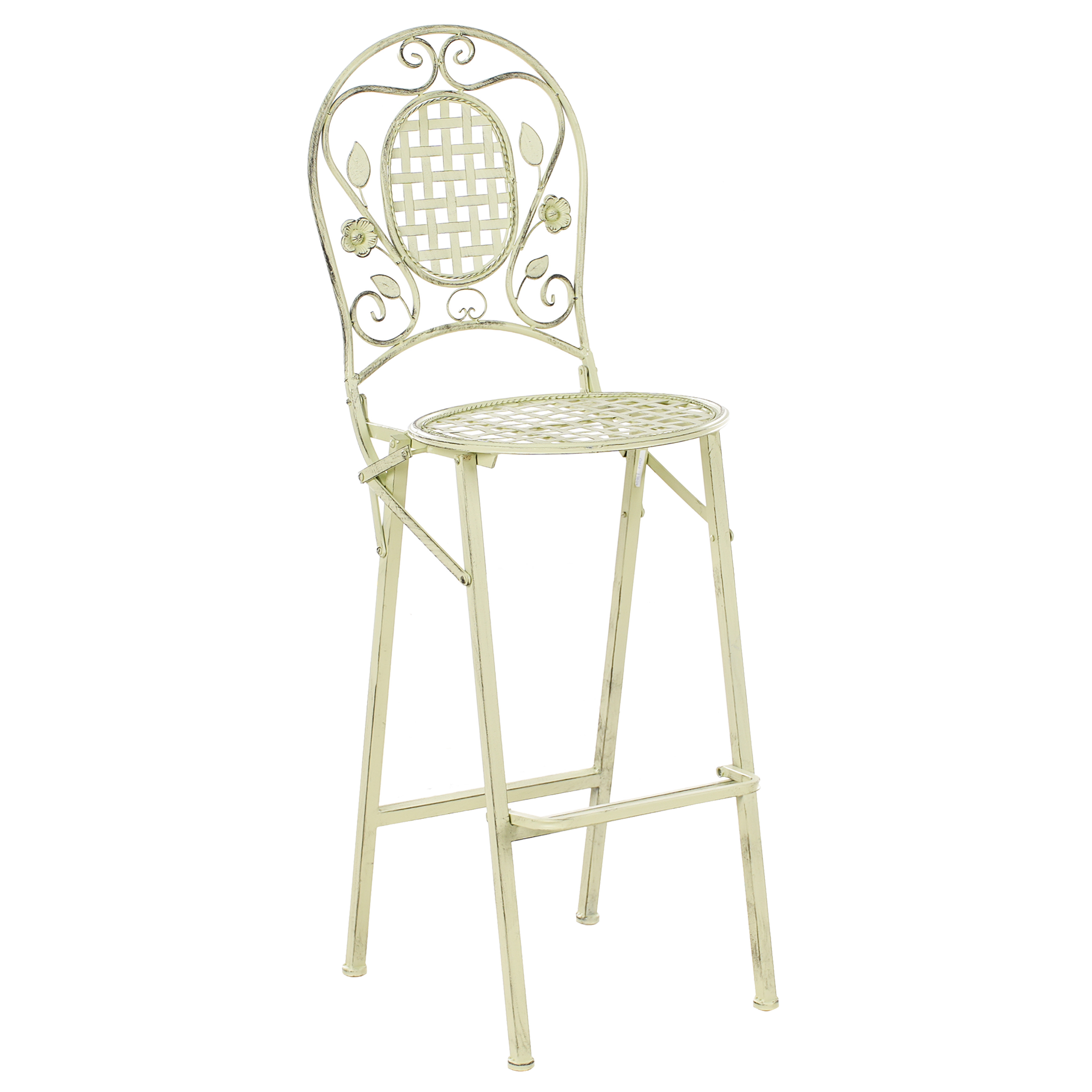 Set de 2 scaune de bar pentru exterior BIVIO Pliabil Metal Verde deschis [4]