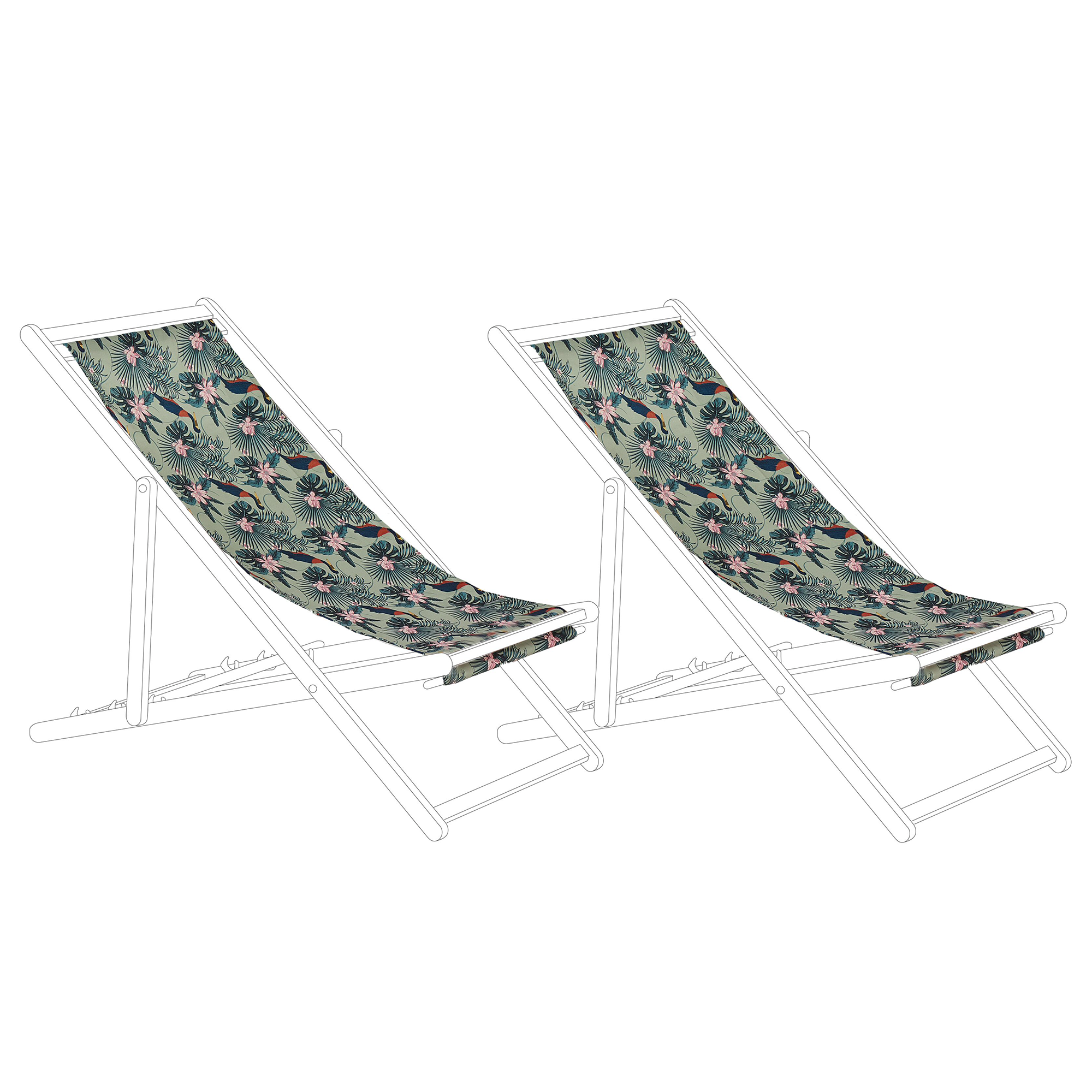 Doeken voor ligstoelen set van 2 pelikaanmotief ANZIO/AVELLINO