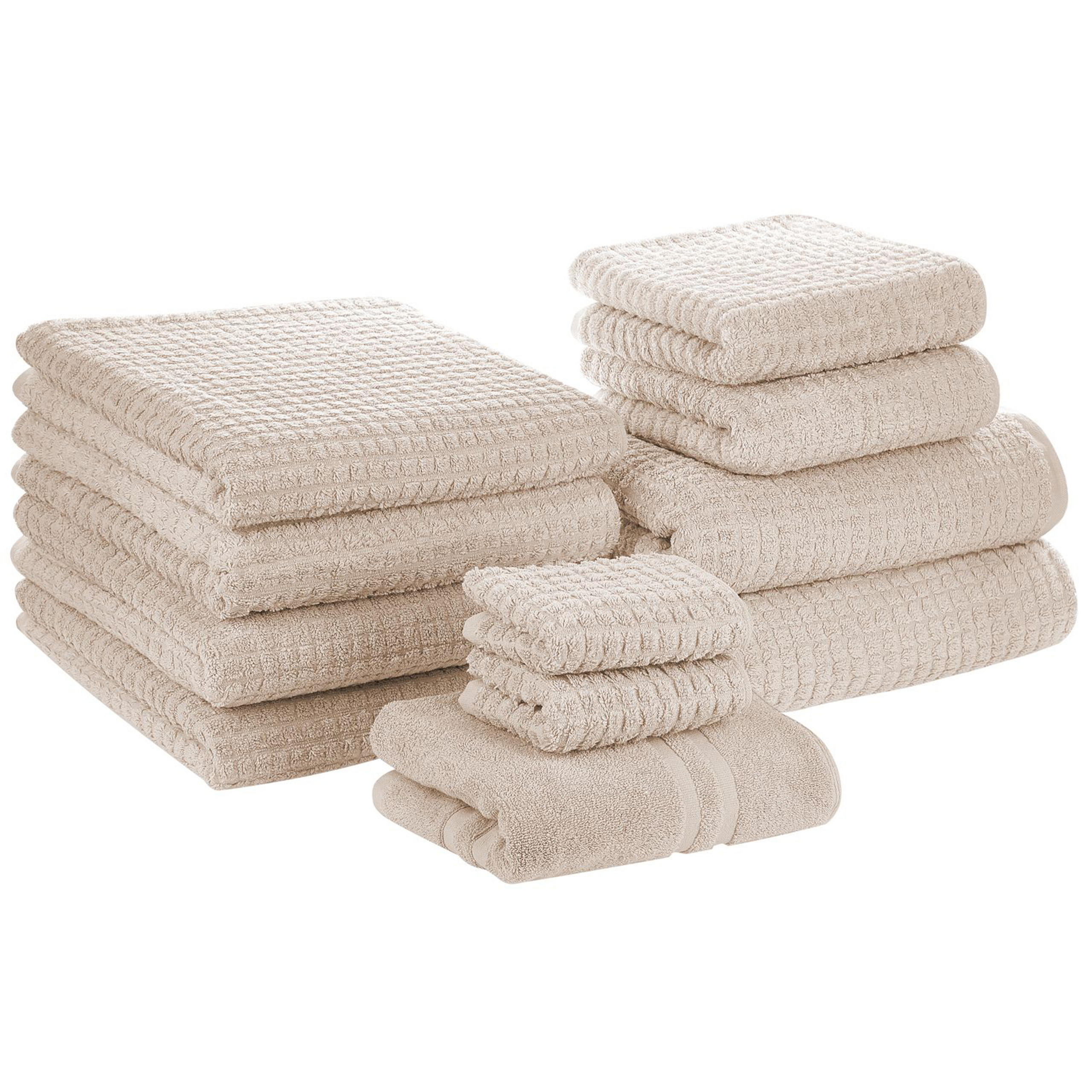 Handdoek set van 11 katoen beige ATAI