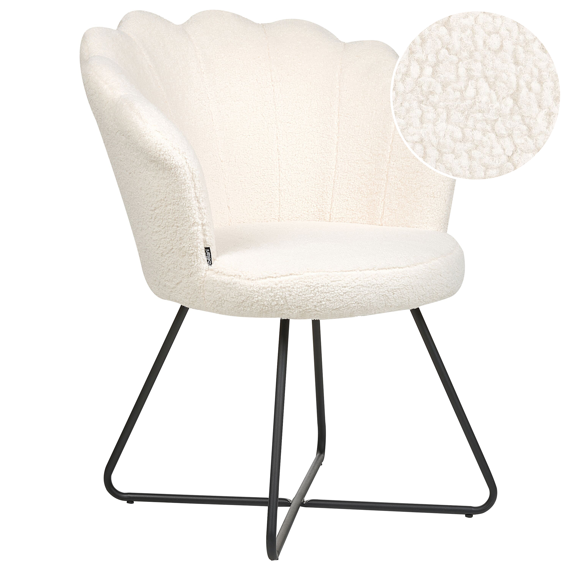 Fauteuil Bouclé Wit LOVELOCK