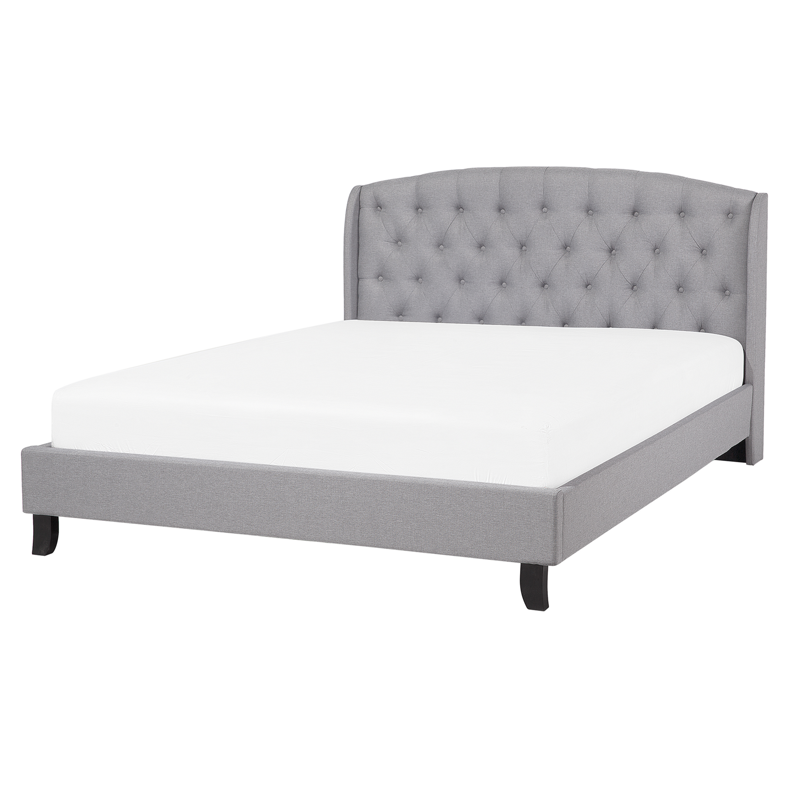 Bed stof lichtgrijs 160 x 200 cm BORDEAUX