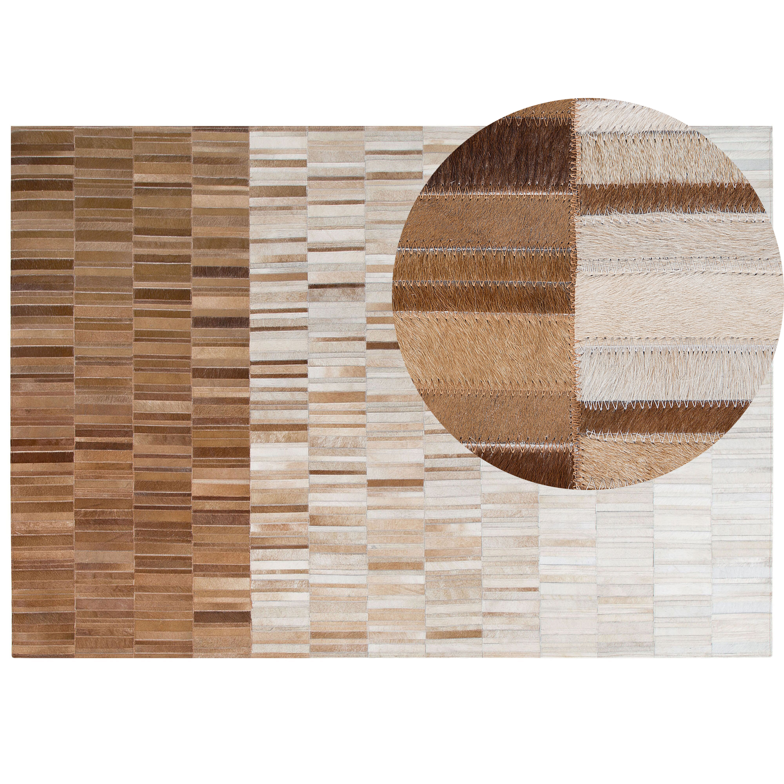 Vloerkleed leer beige 160 x 230 cm YAGDA