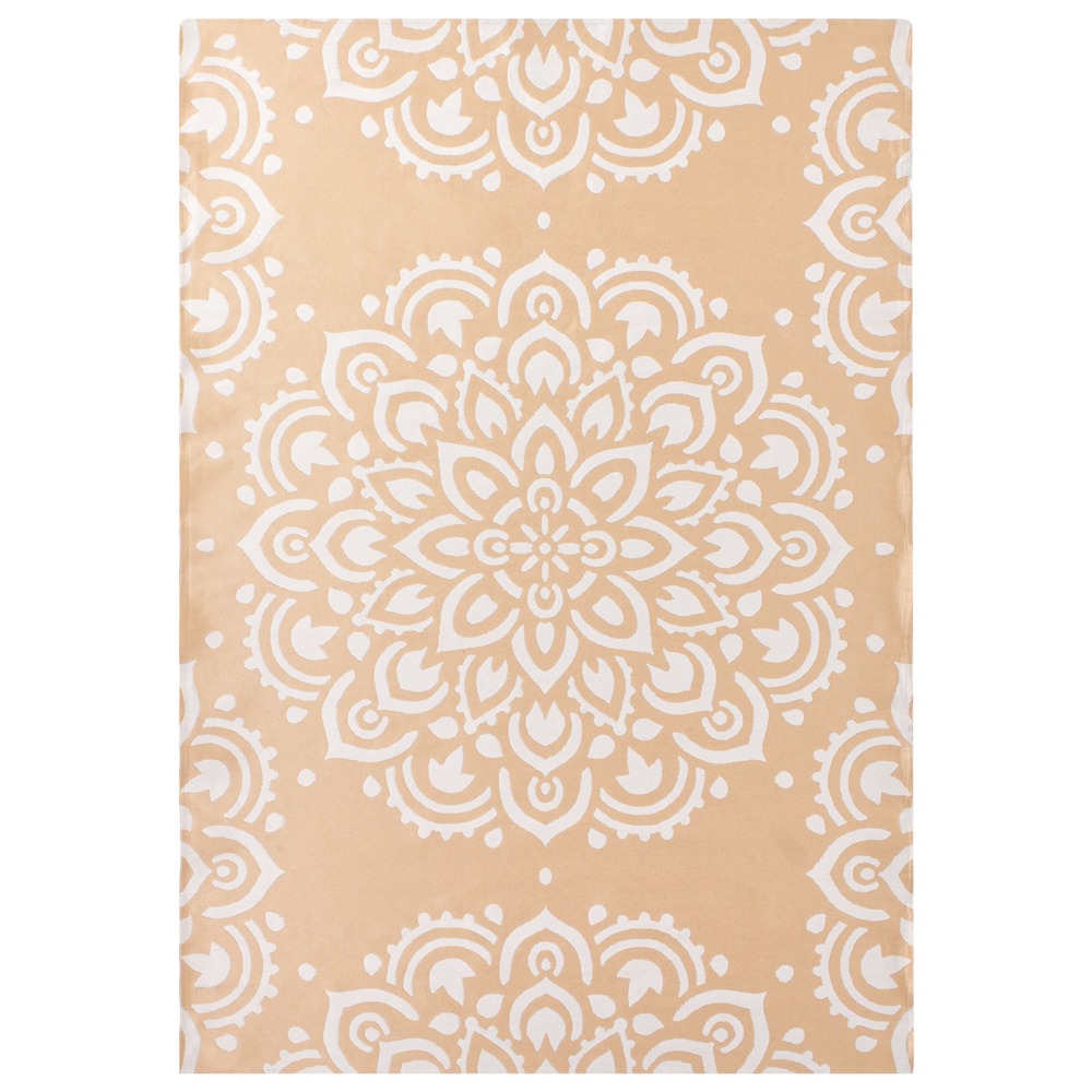 Tappeto per tappetino beige materiale sintetico 160 x 230 cm per interni ed esterni motivo geometrico moderno balcone patio