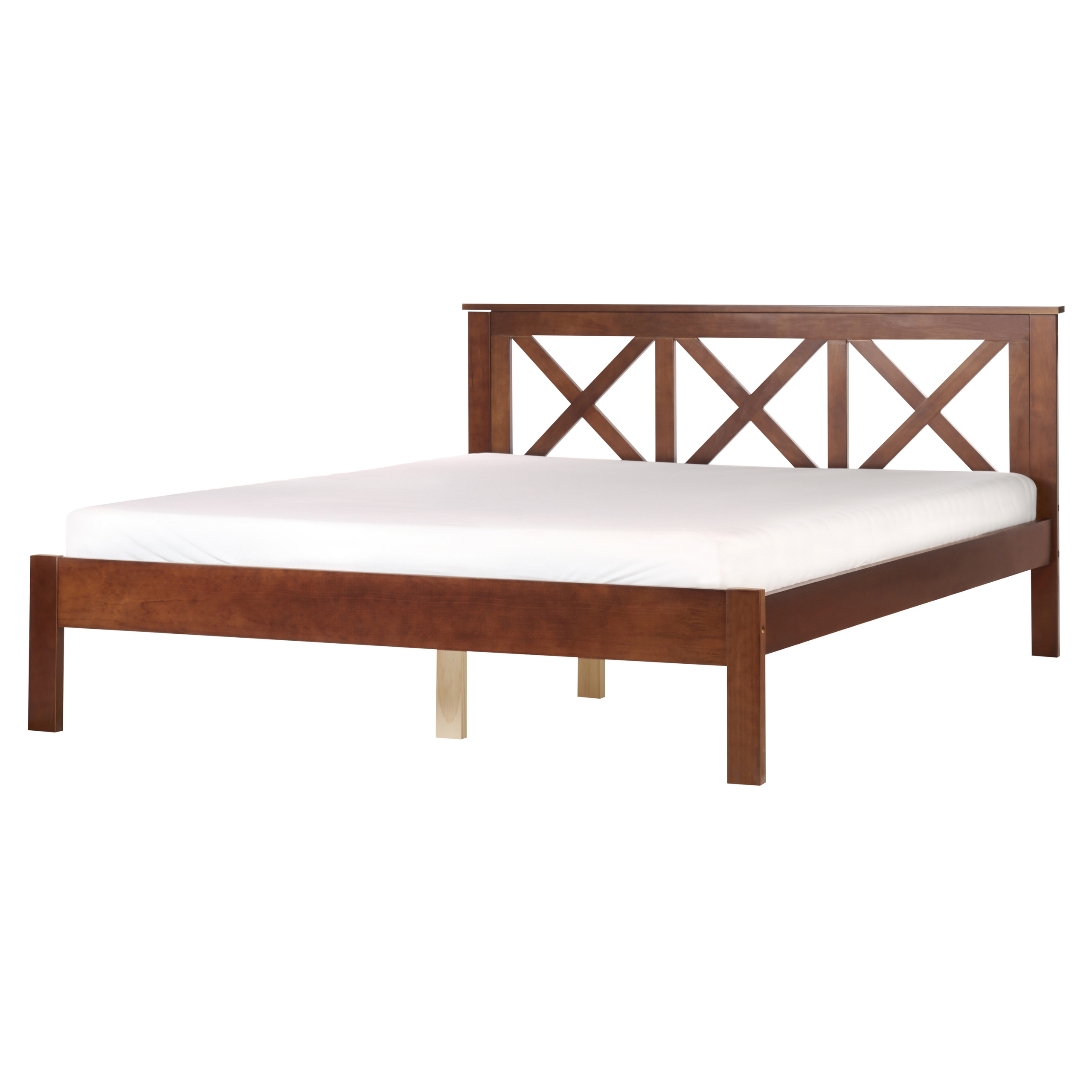 Bed hout donkerbruin 160 x 200 cm TANNAY