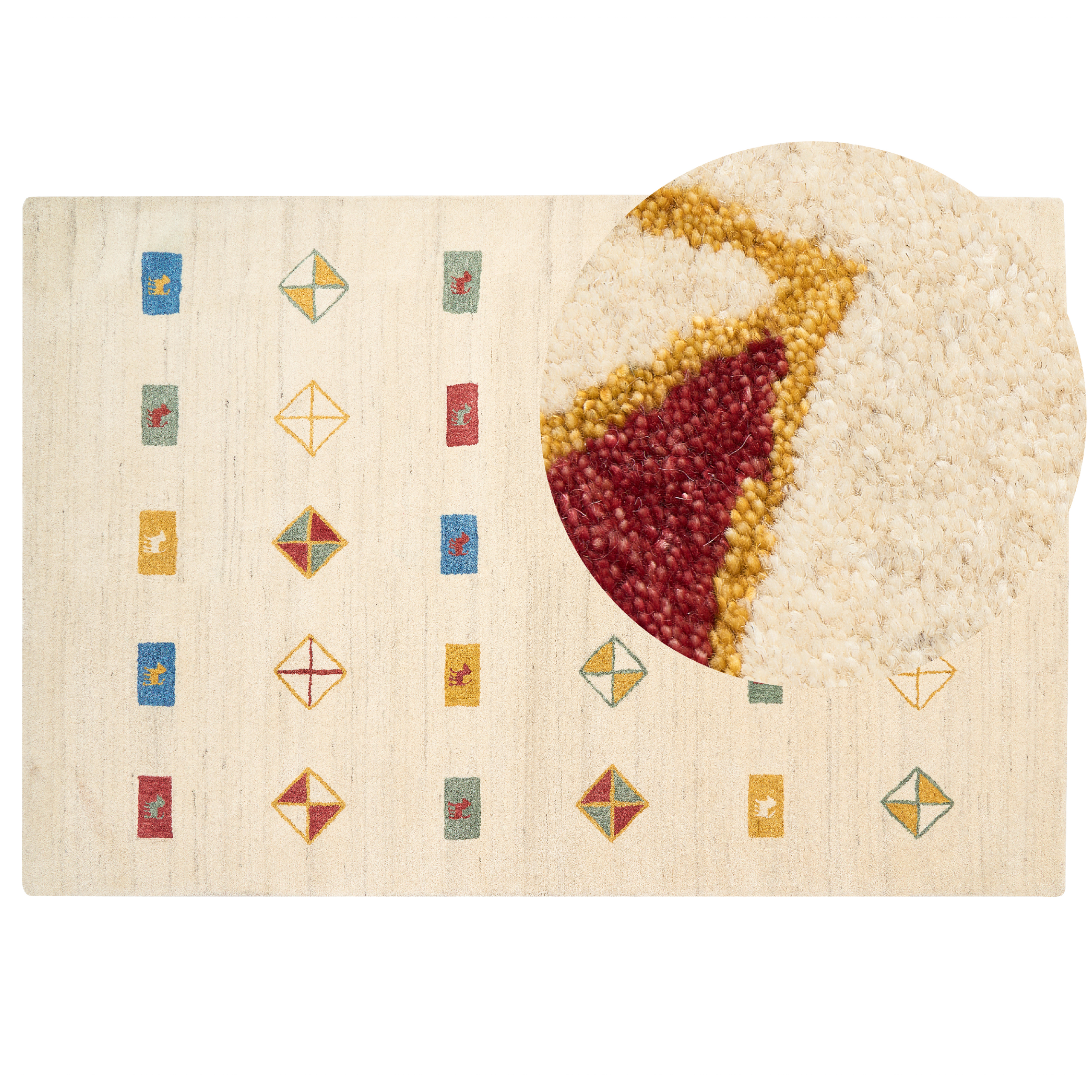 Vloerkleed gabbeh beige 200 x 300 cm MISINLI