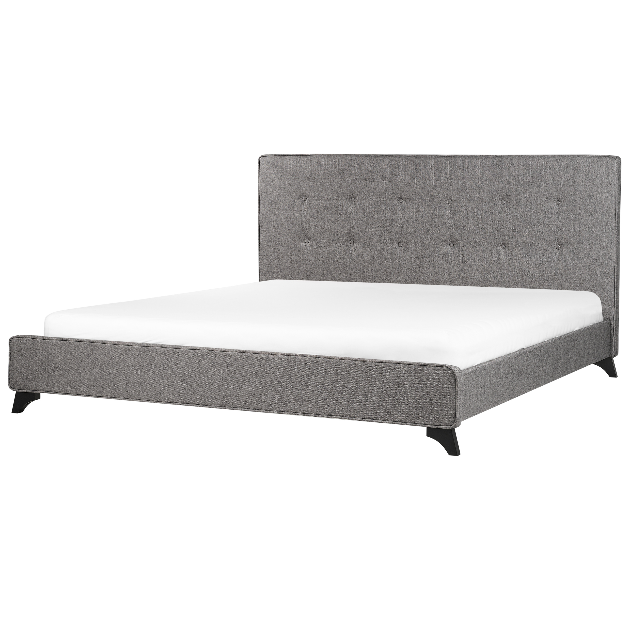 Bed stof grijs 180 x 200 cm AMBASSADOR