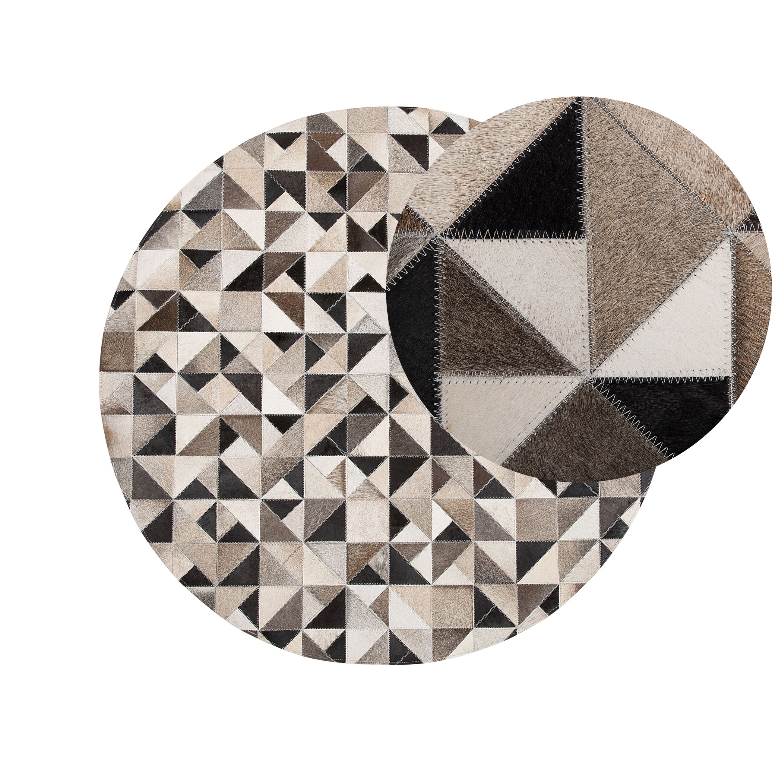 Vloerkleed patchwork grijs/beige ⌀ 140 cm KIRKLAR