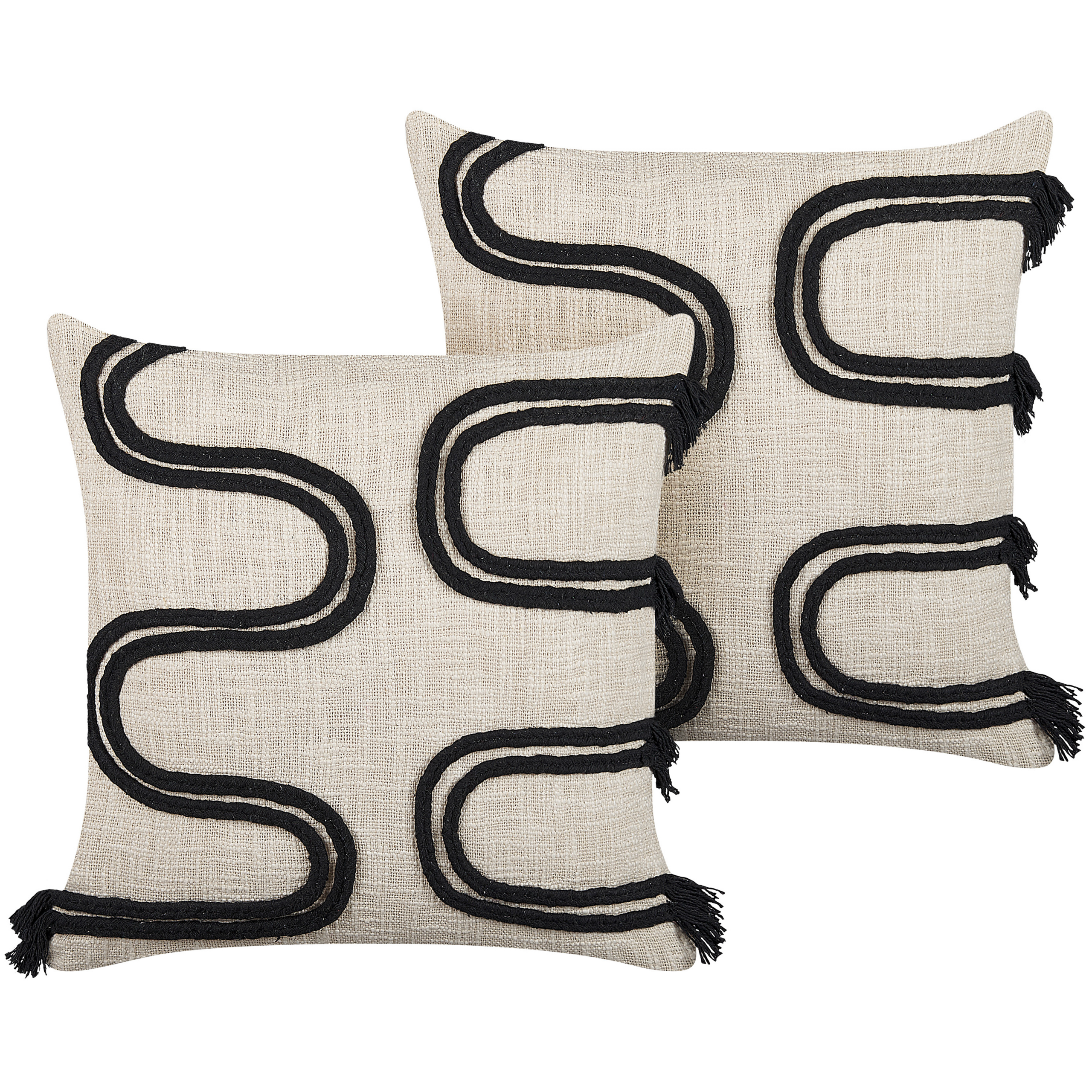 Set van 2 kussens Katoen Lichtbeige FUCHSIA 45 x 45 cm